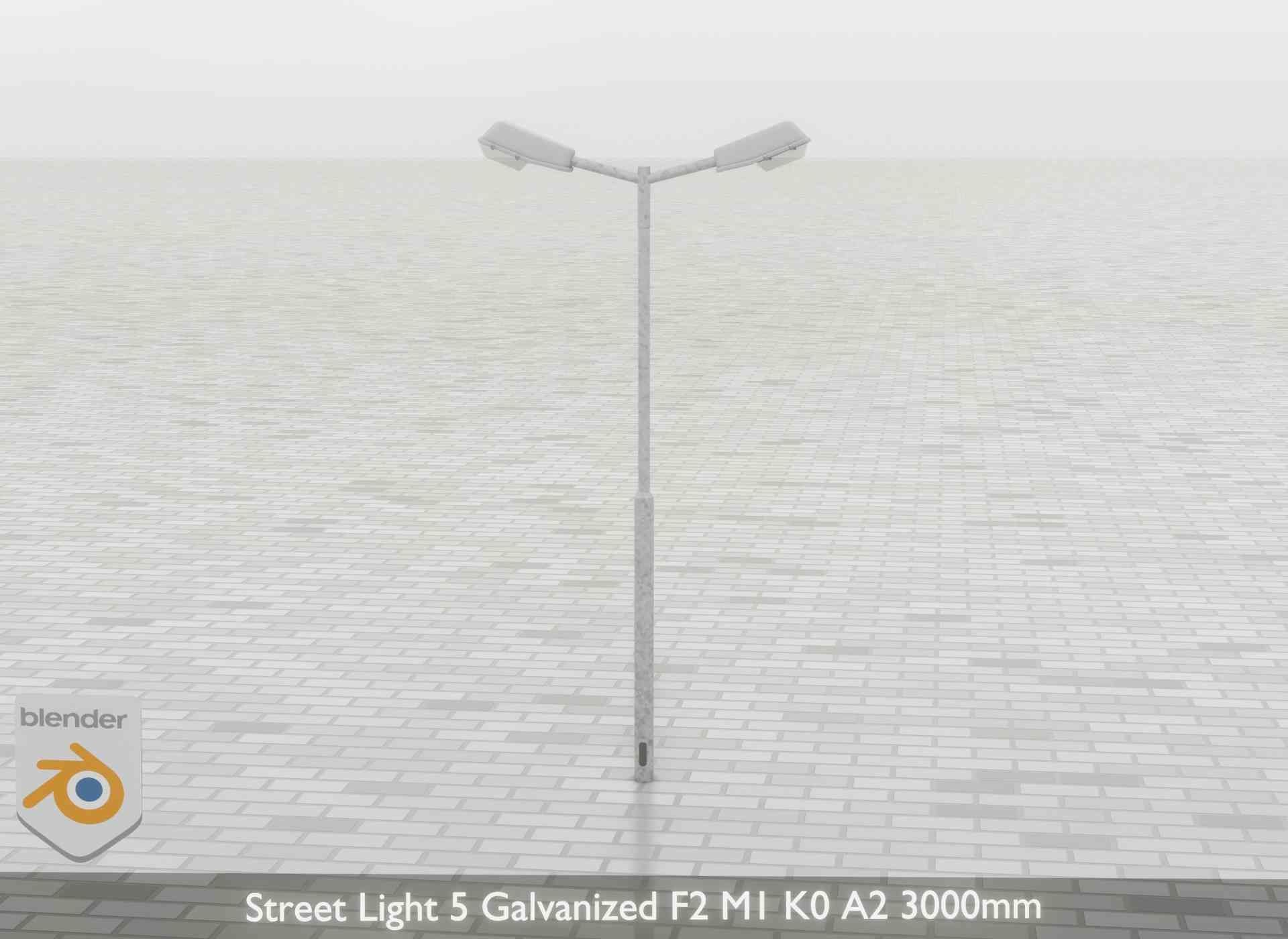 Street Light 5 Galvanized F2 M1 K0 A2 3000mm Low-poly 3D model_40