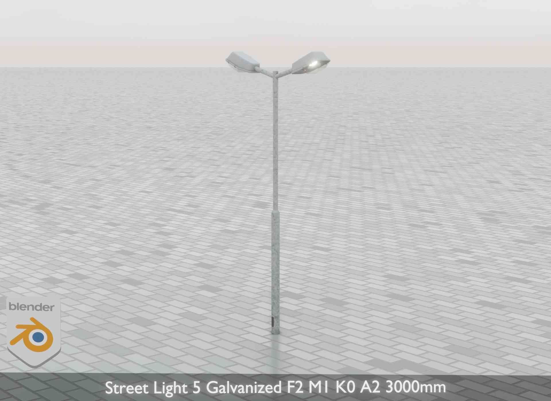 Street Light 5 Galvanized F2 M1 K0 A2 3000mm Low-poly 3D model_43