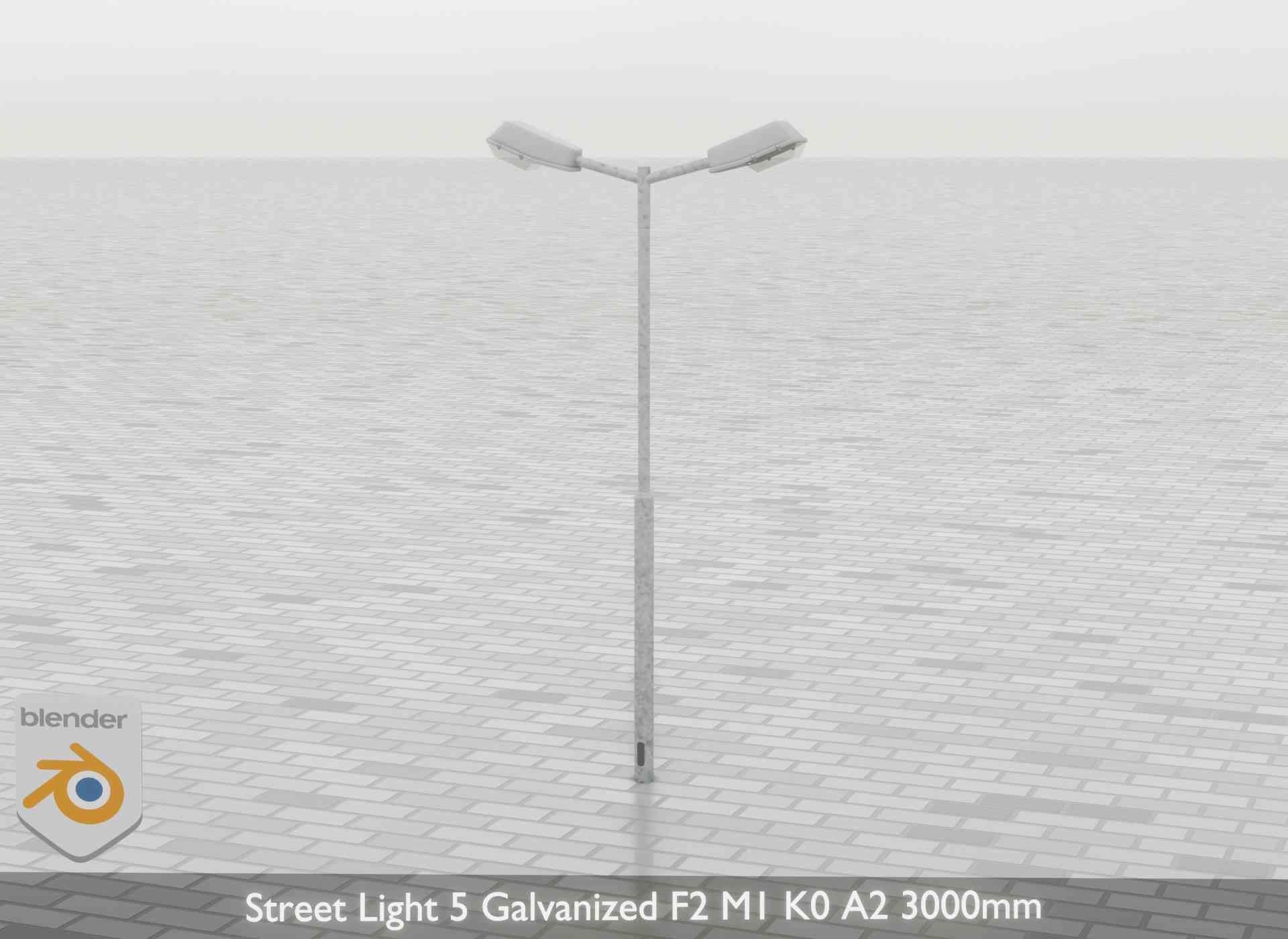 Street Light 5 Galvanized F2 M1 K0 A2 3000mm Low-poly 3D model_41