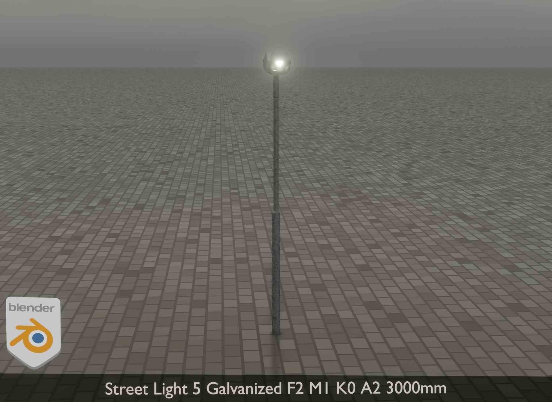 Street Light 5 Galvanized F2 M1 K0 A2 3000mm Low-poly 3D model_20