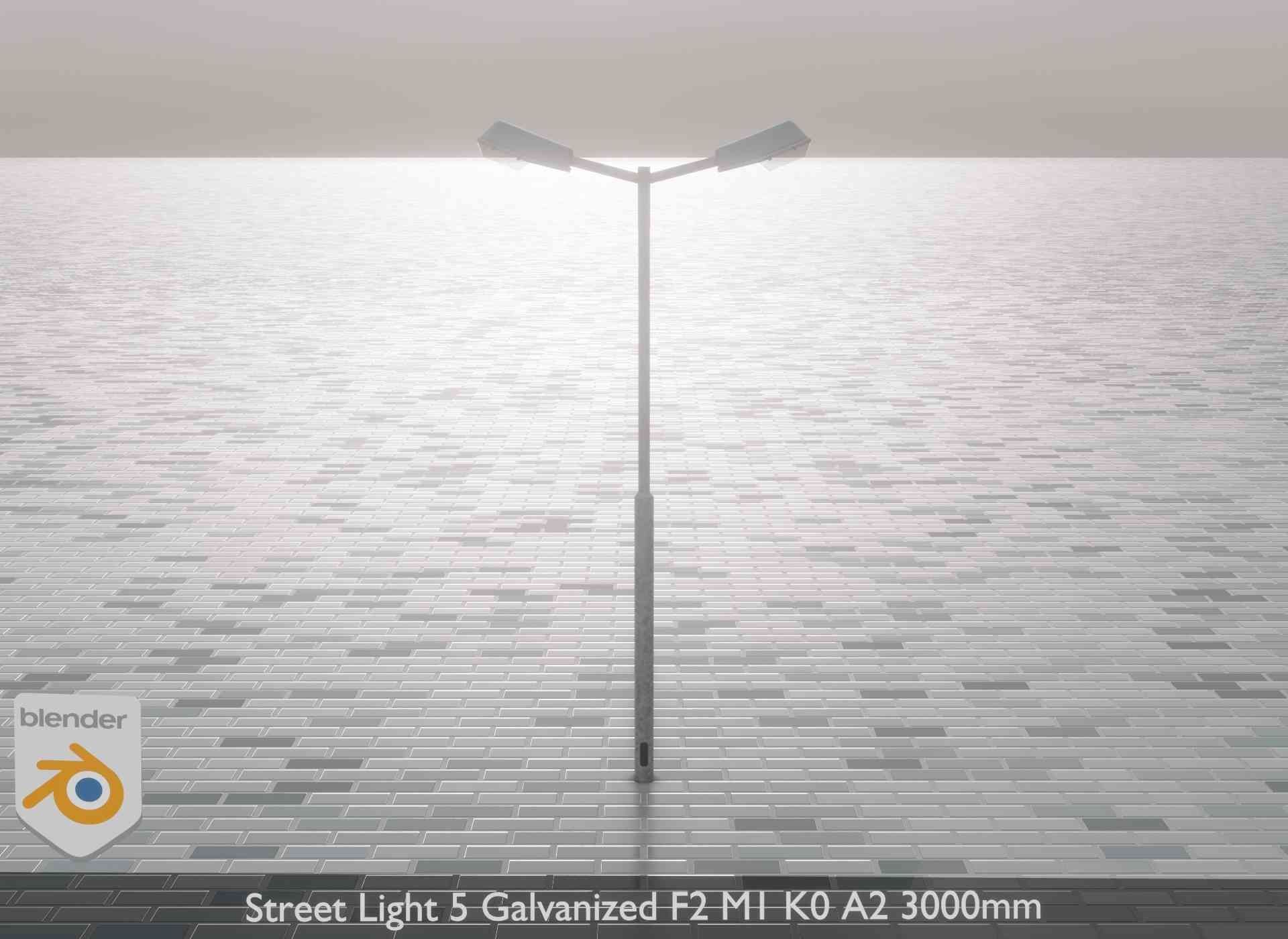 Street Light 5 Galvanized F2 M1 K0 A2 3000mm Low-poly 3D model_1