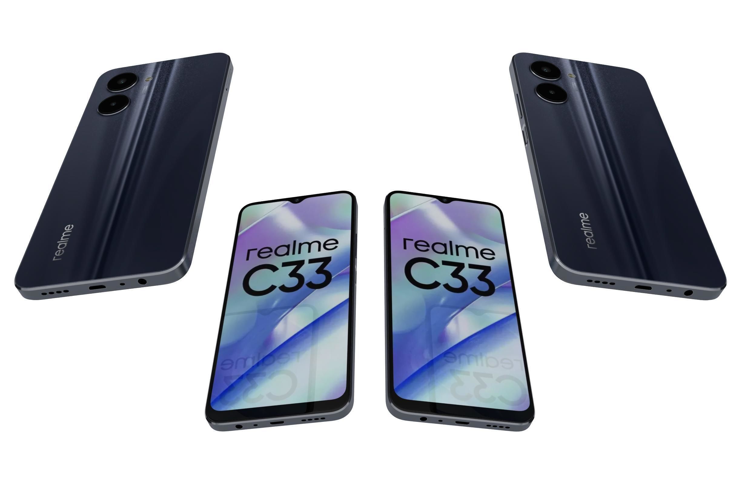 Realme C33 2023 All Colors Low-poly 3D model_6