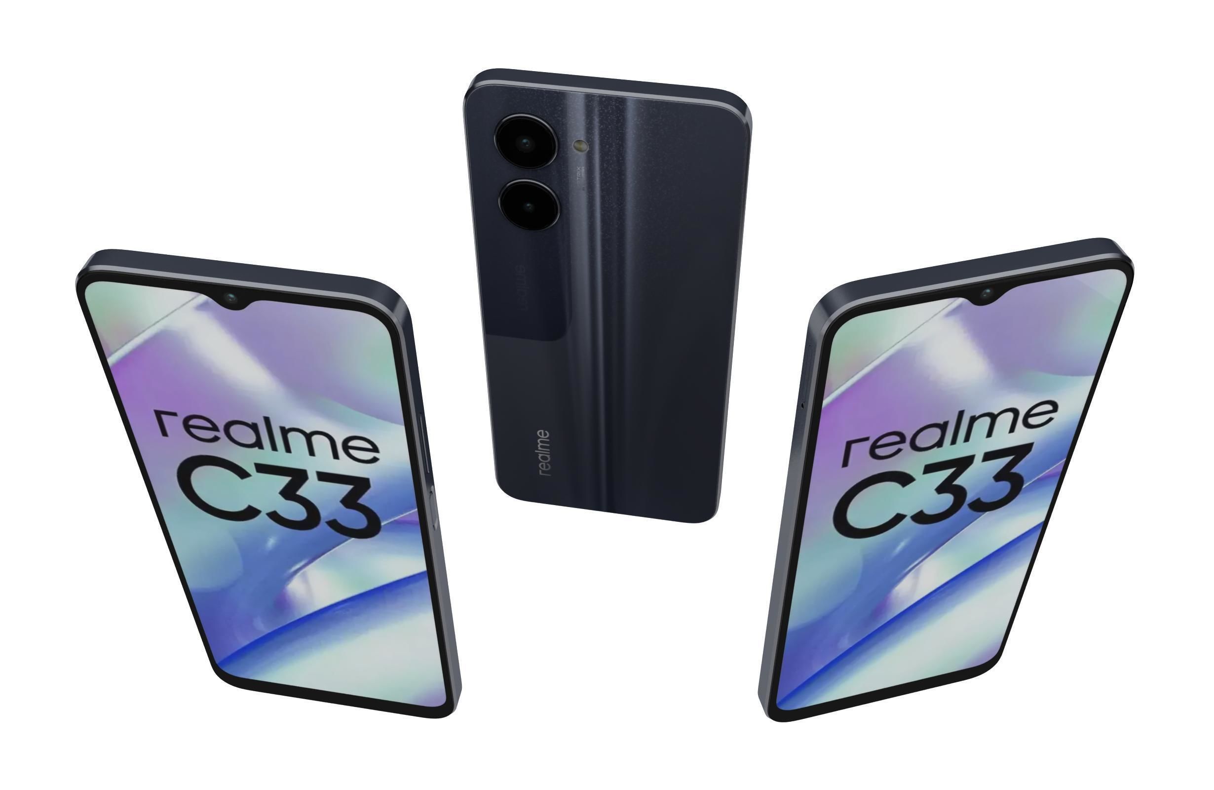 Realme C33 2023 All Colors Low-poly 3D model_2