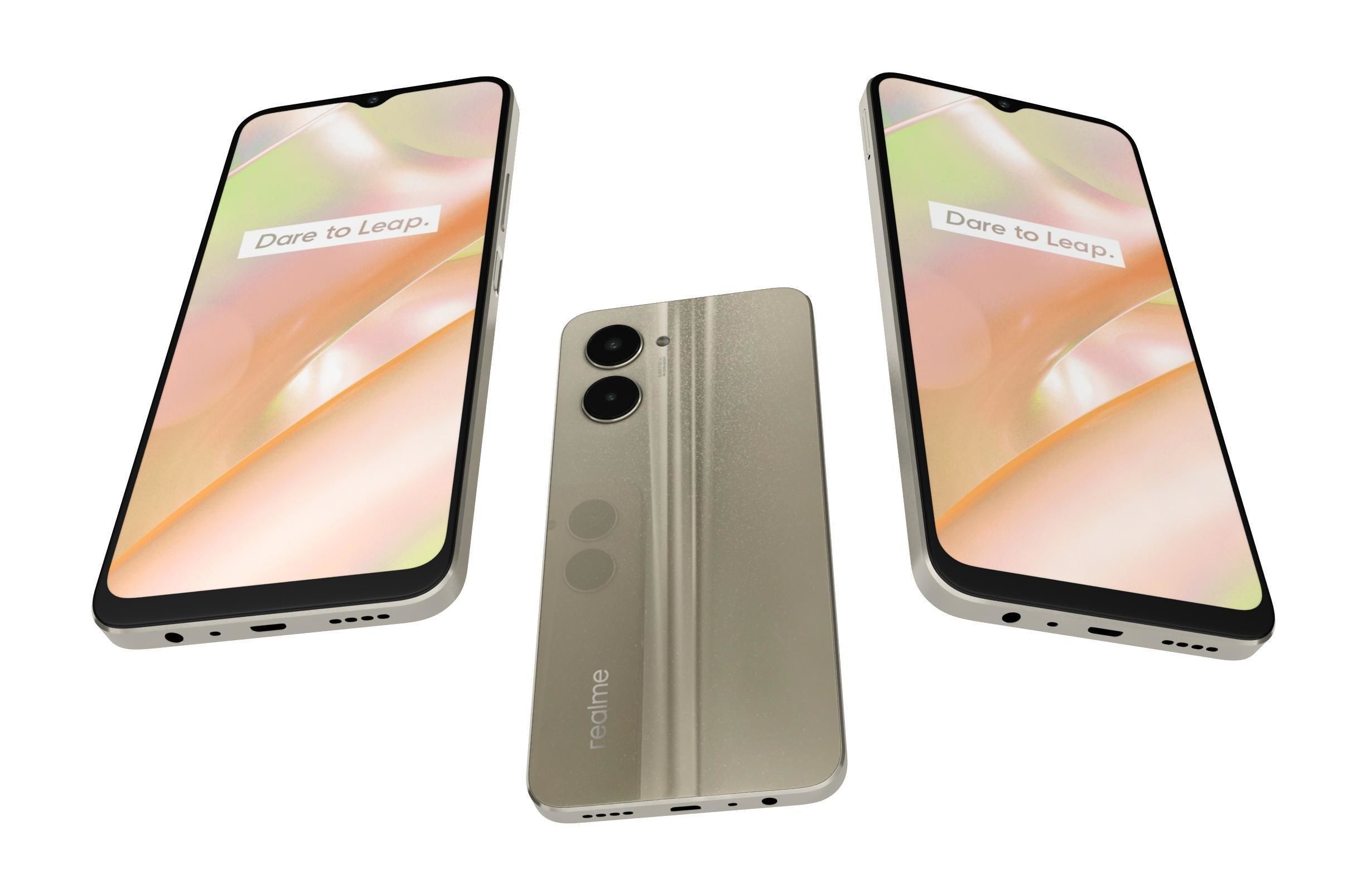 Realme C33 2023 All Colors Low-poly 3D model_27