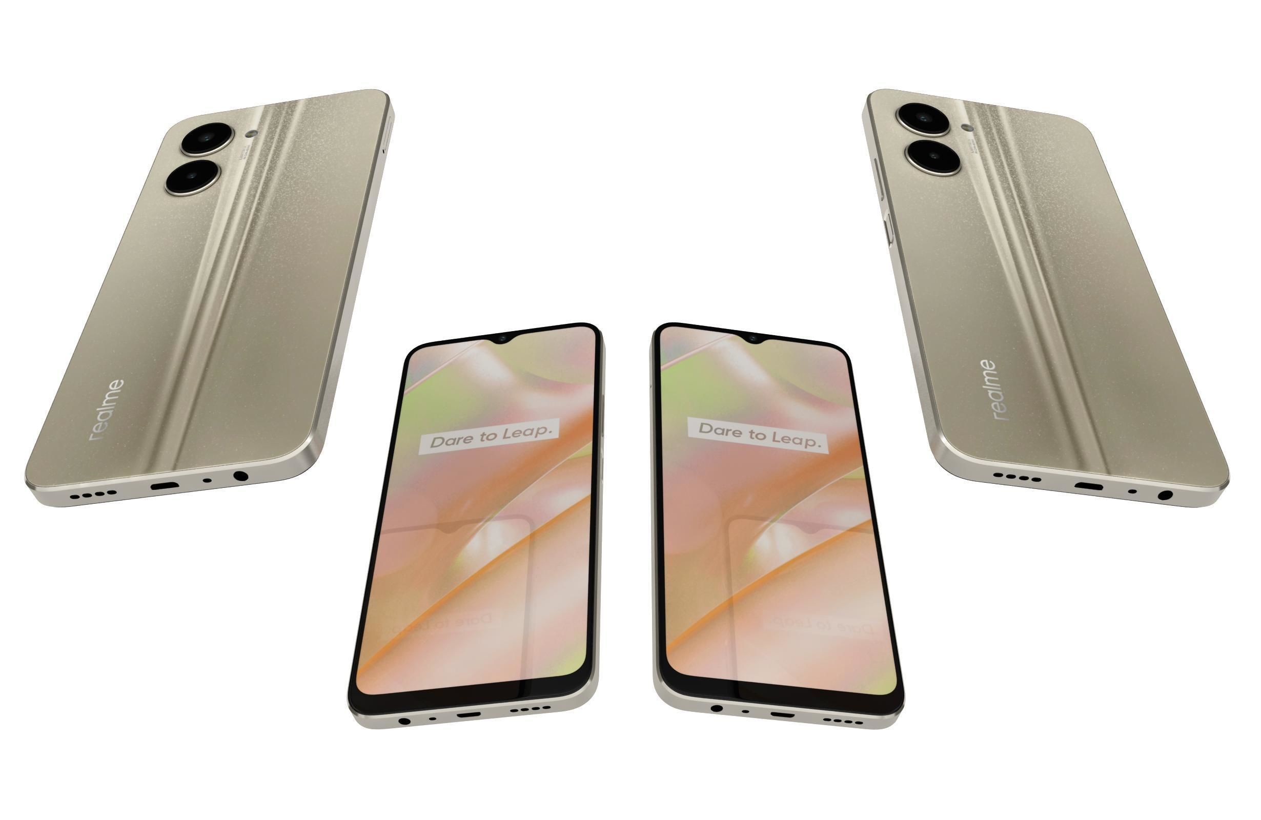 Realme C33 2023 All Colors Low-poly 3D model_30