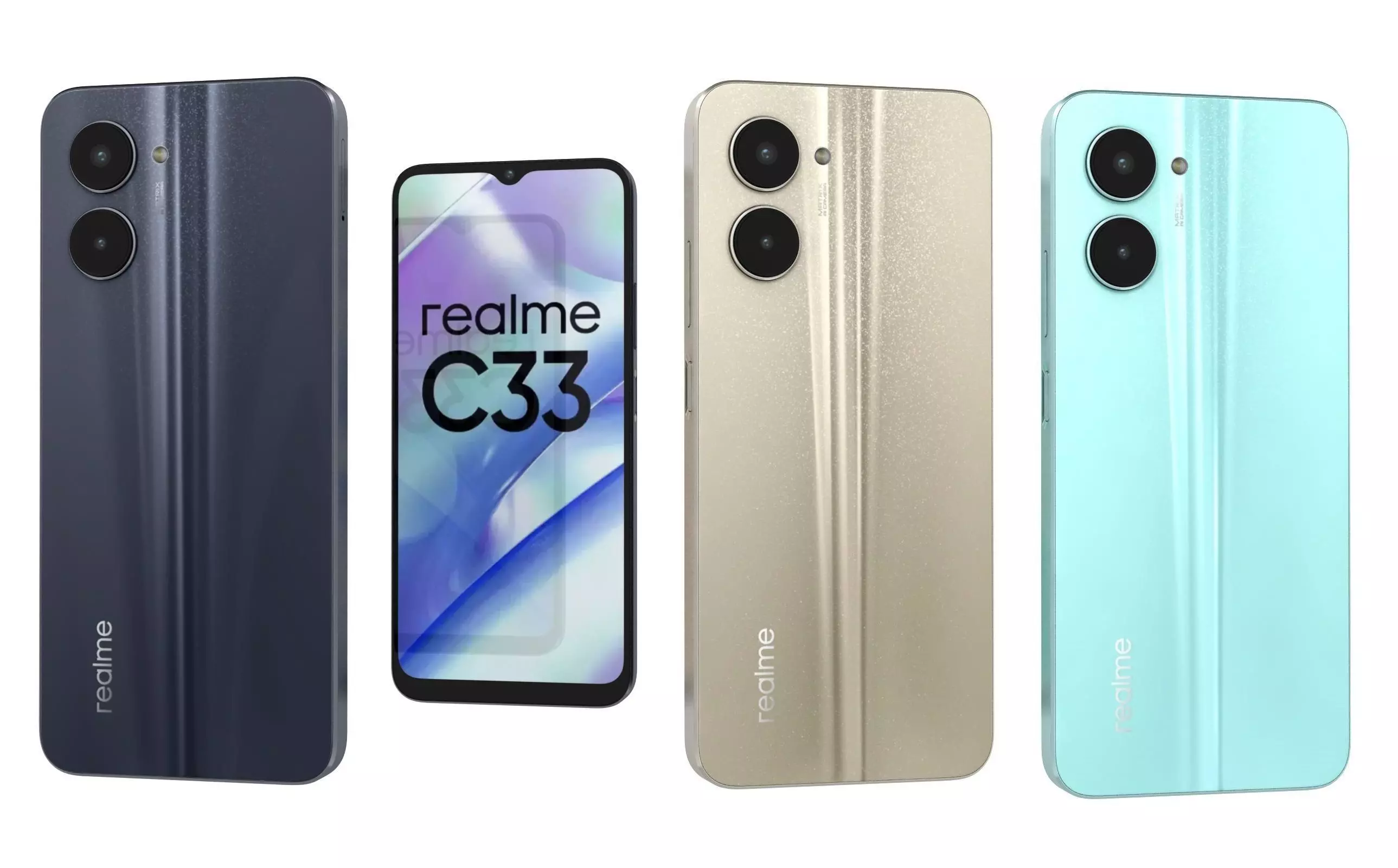 Realme C33 2023 All Colors Low-poly 3D model_0