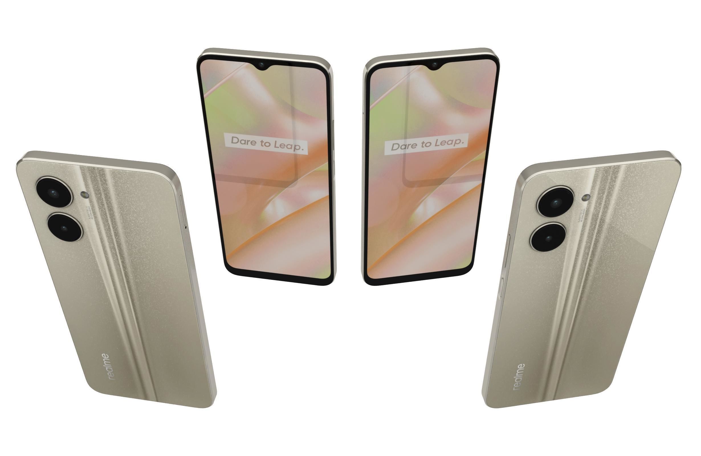 Realme C33 2023 All Colors Low-poly 3D model_29