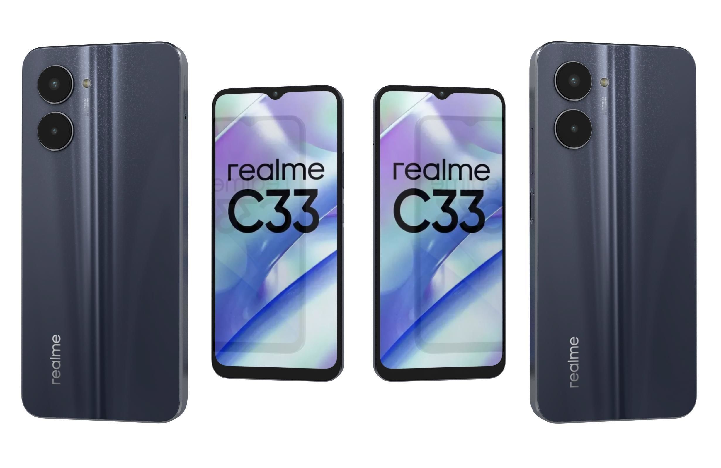 Realme C33 2023 All Colors Low-poly 3D model_4