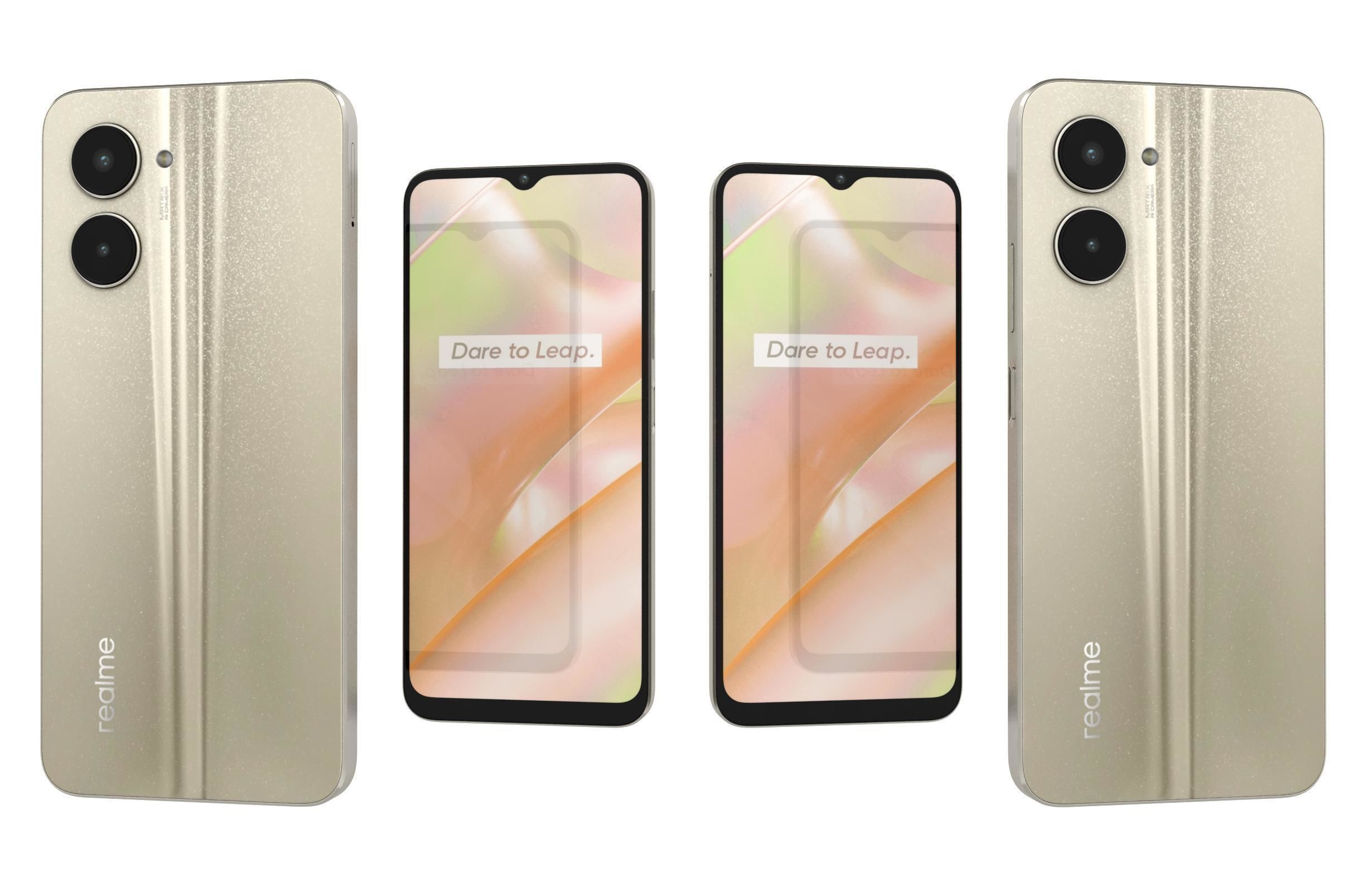 Realme C33 2023 All Colors Low-poly 3D model_28