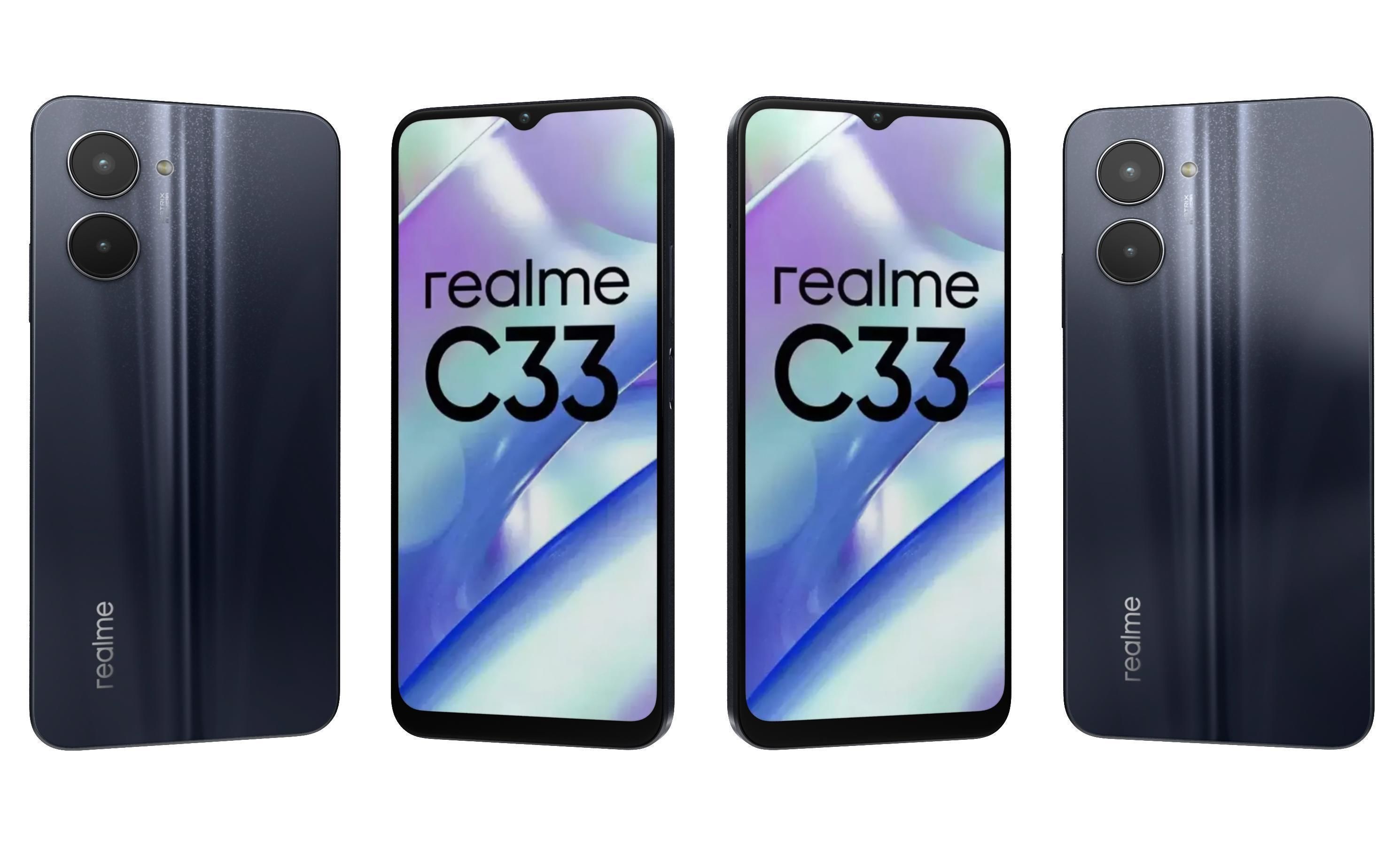 Realme C33 2023 All Colors Low-poly 3D model_1