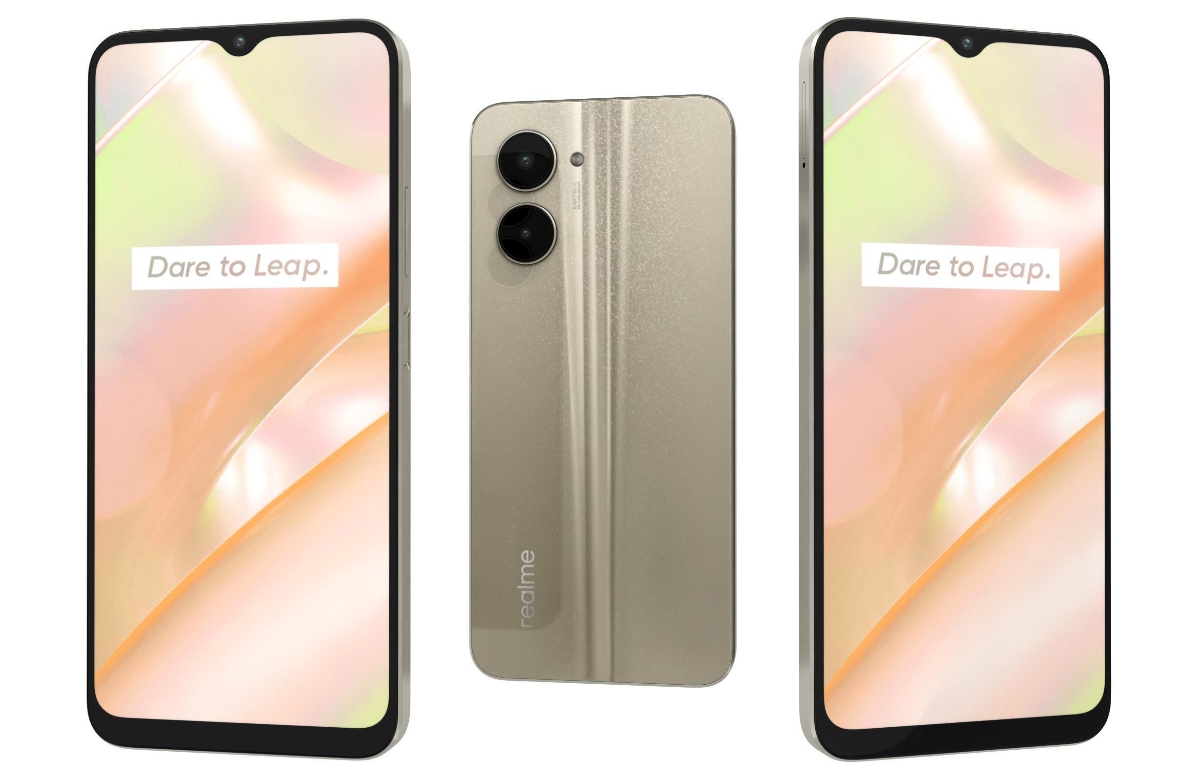 Realme C33 2023 All Colors Low-poly 3D model_25