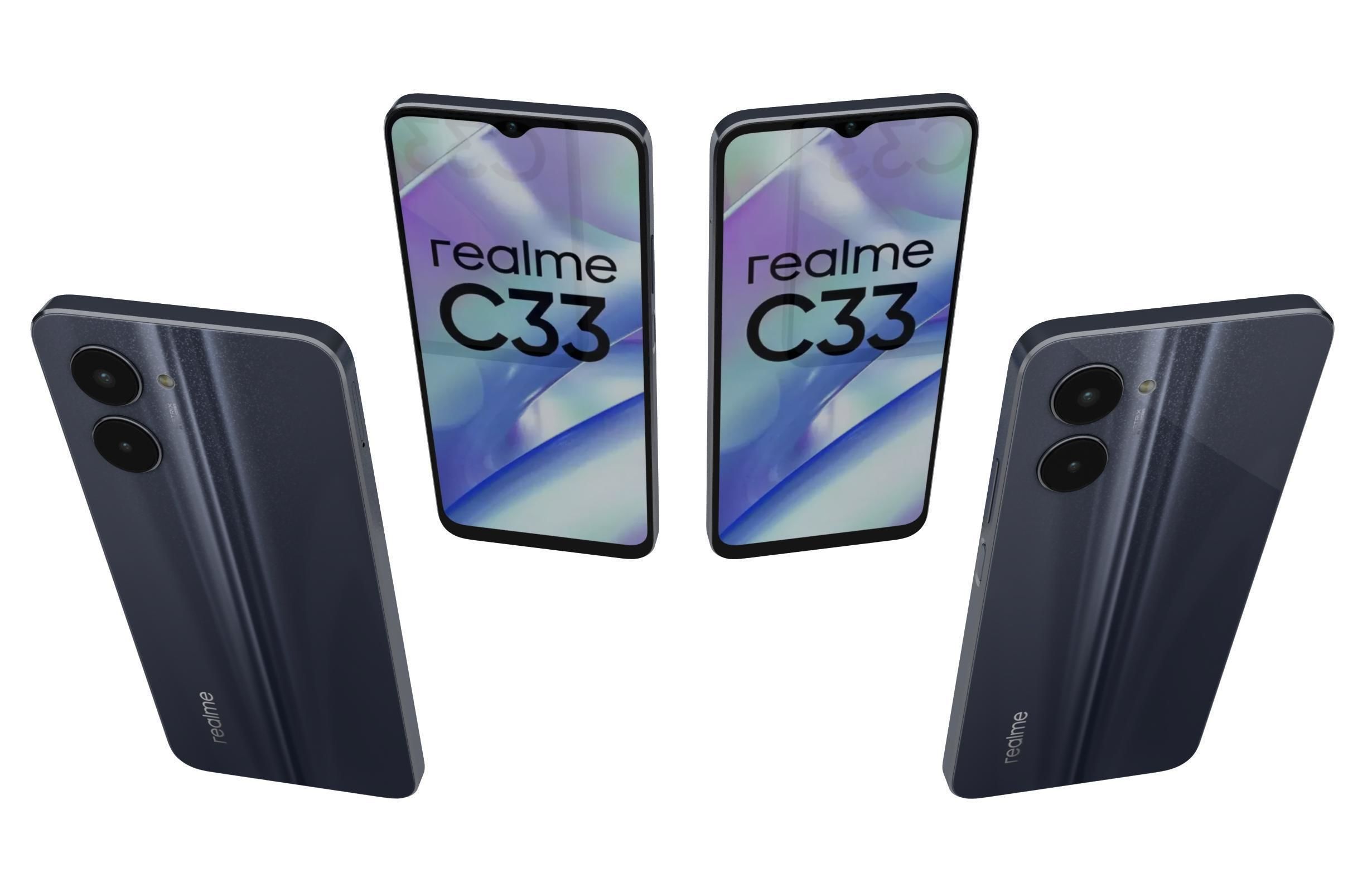 Realme C33 2023 All Colors Low-poly 3D model_5