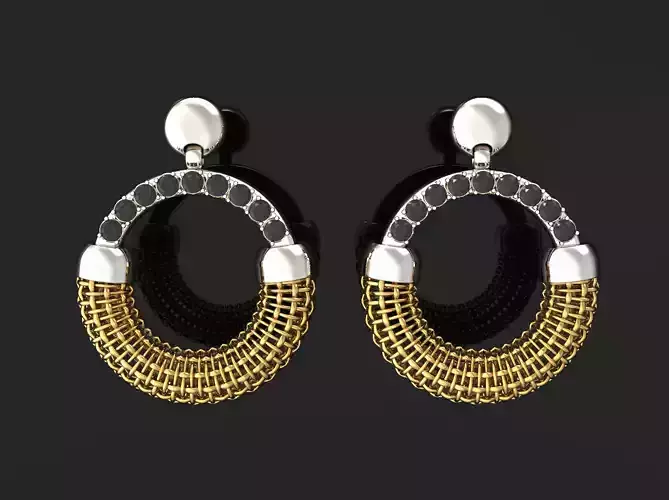 Earrings woven Free 3D model