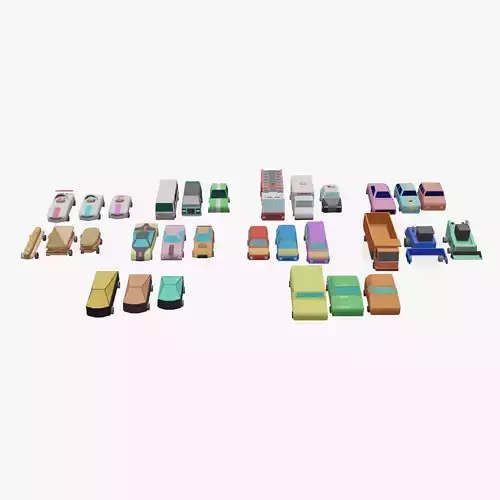 Car collection lowpoly