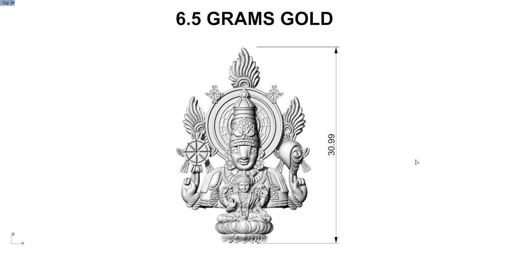 PERUMAL LAKSHMI PENDENT 3D print model_6