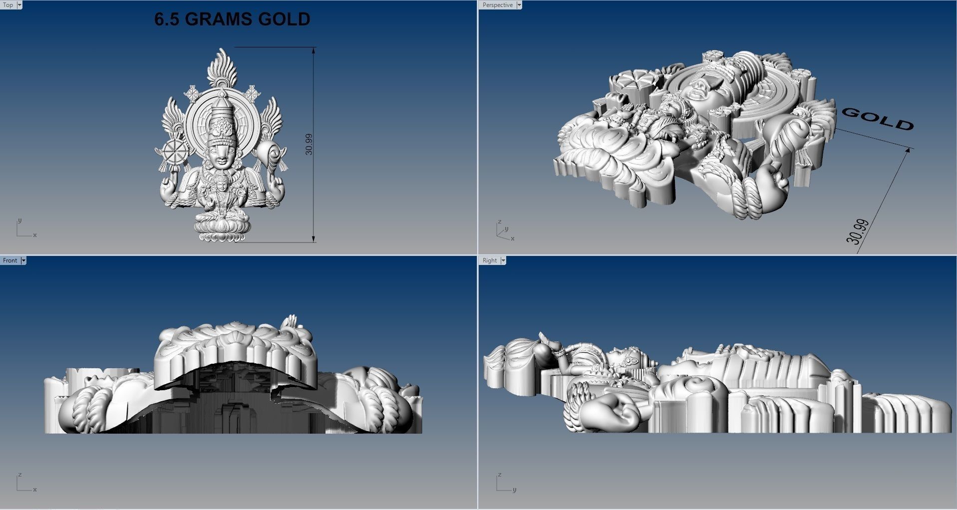 PERUMAL LAKSHMI PENDENT 3D print model_7