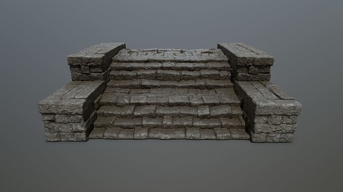 Ruin Stairs Low-poly 3D model