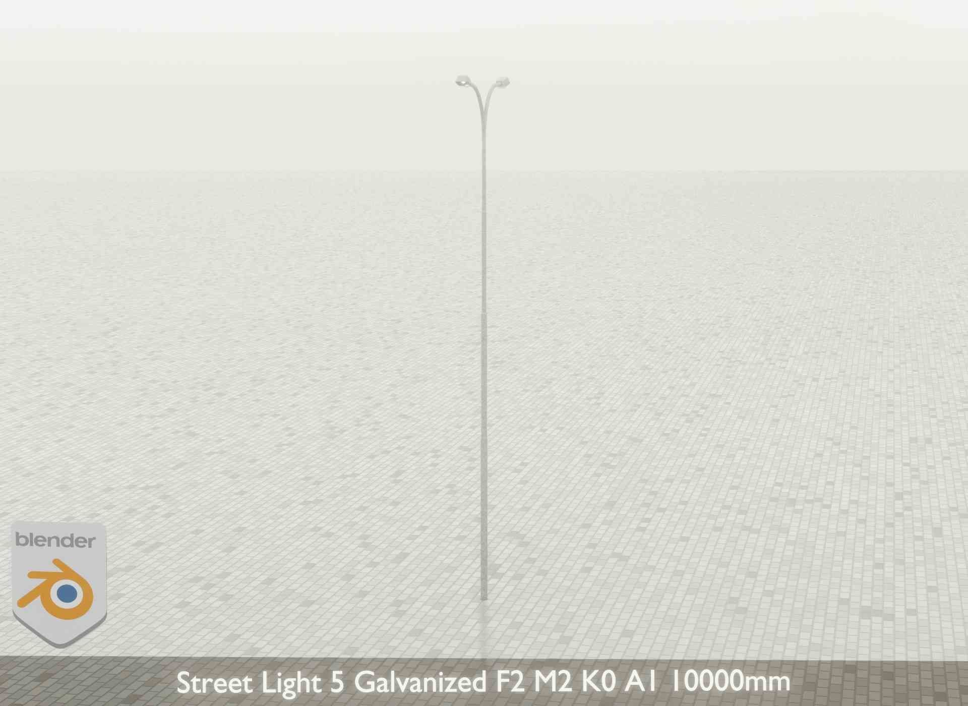 Street Light 5 Galvanized F2 M2 K0 A1 10000mm Low-poly 3D model_33