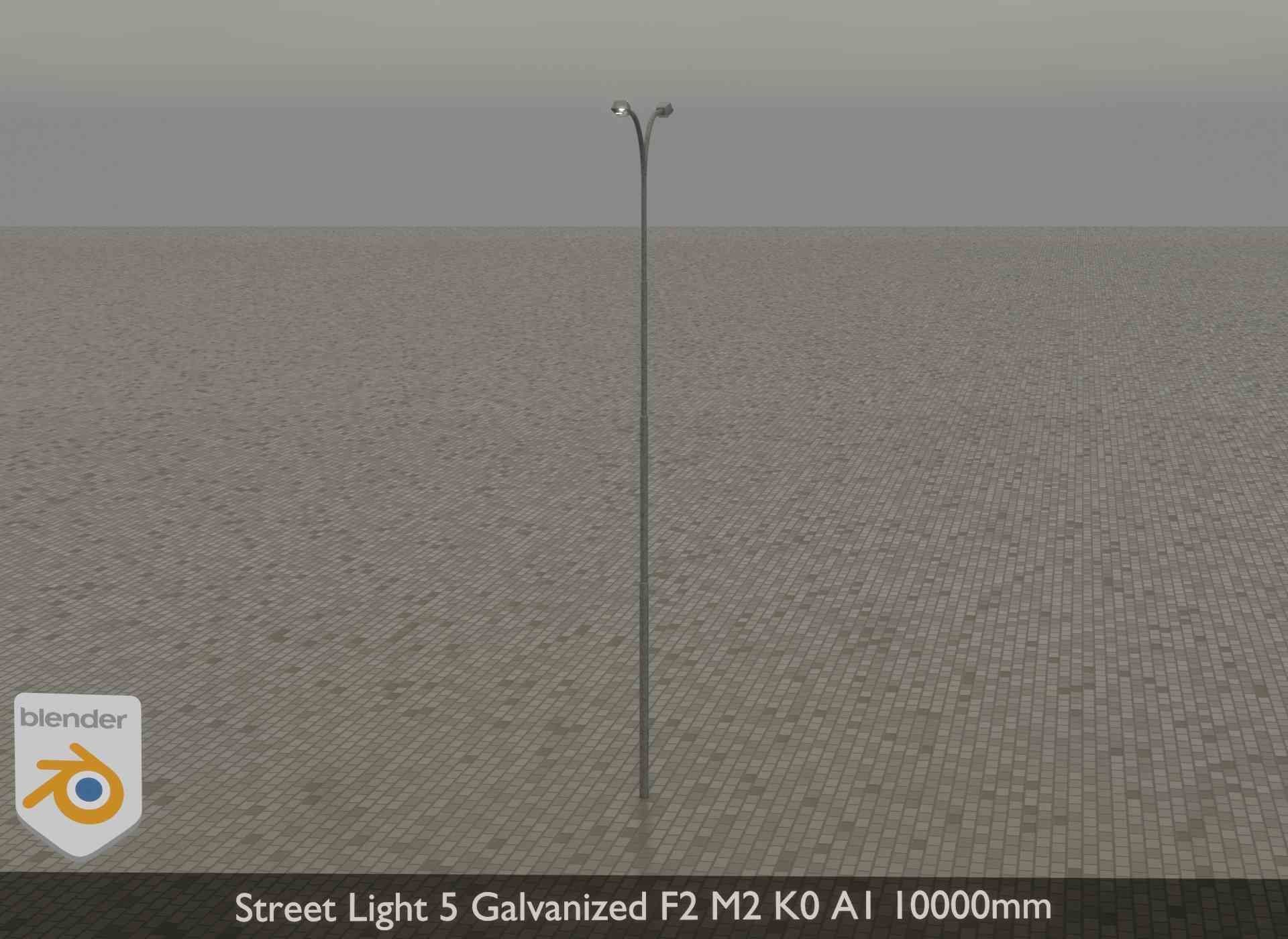 Street Light 5 Galvanized F2 M2 K0 A1 10000mm Low-poly 3D model_20