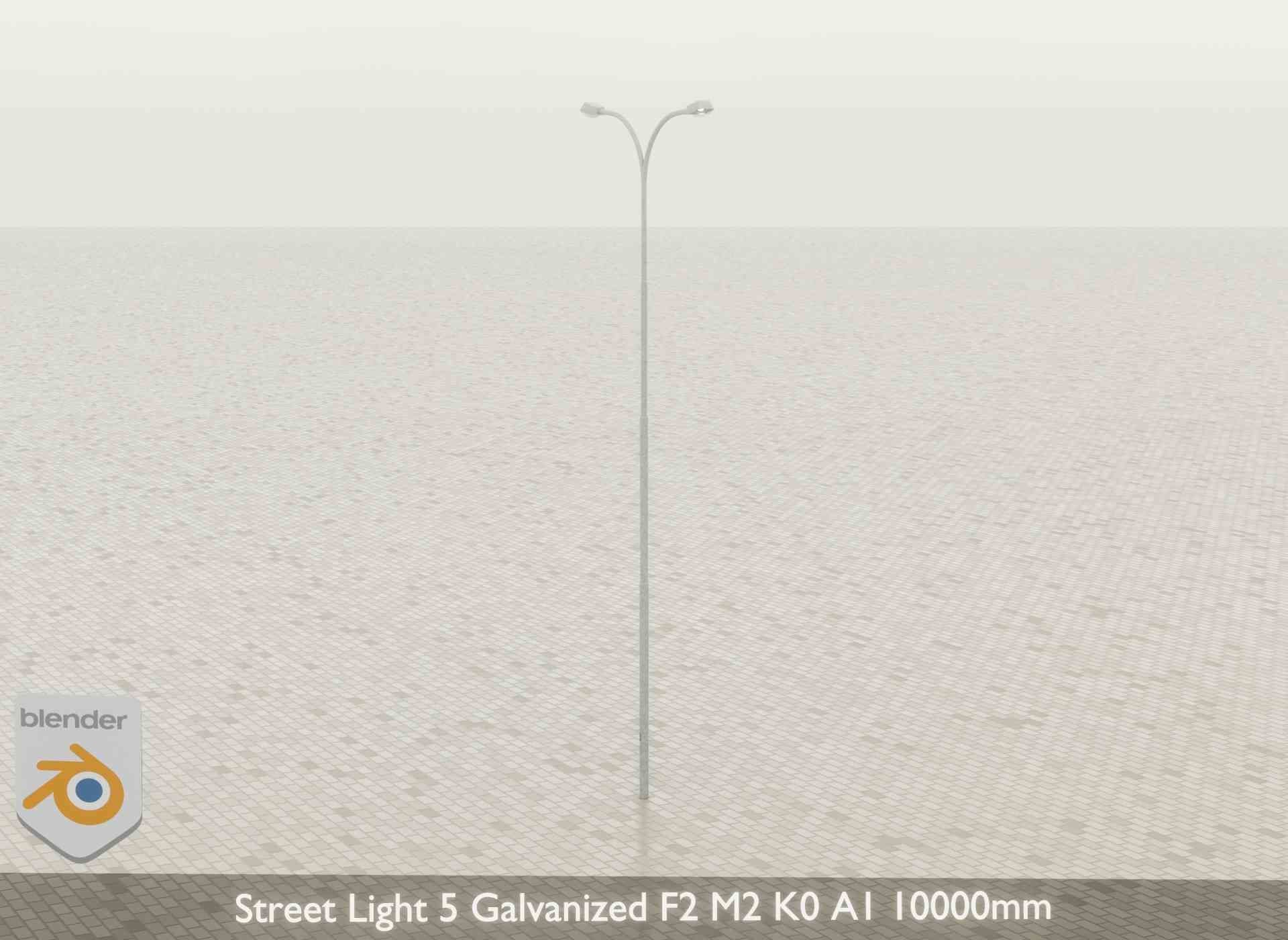 Street Light 5 Galvanized F2 M2 K0 A1 10000mm Low-poly 3D model_30