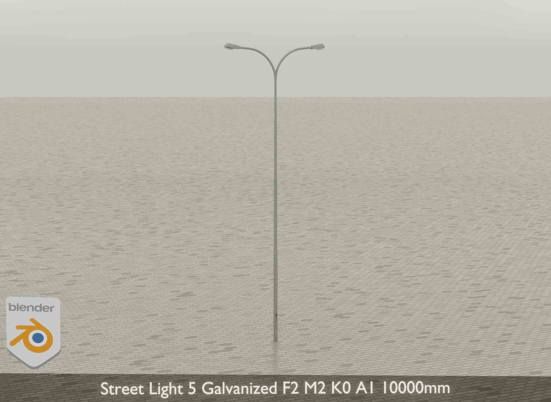Street Light 5 Galvanized F2 M2 K0 A1 10000mm Low-poly 3D model_24