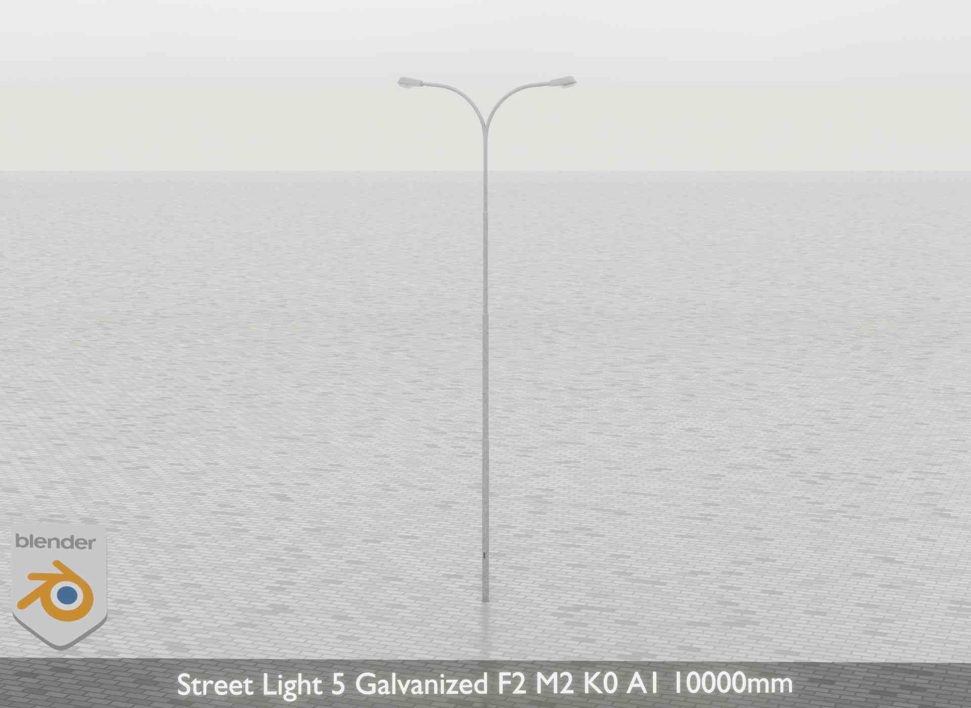 Street Light 5 Galvanized F2 M2 K0 A1 10000mm Low-poly 3D model_40