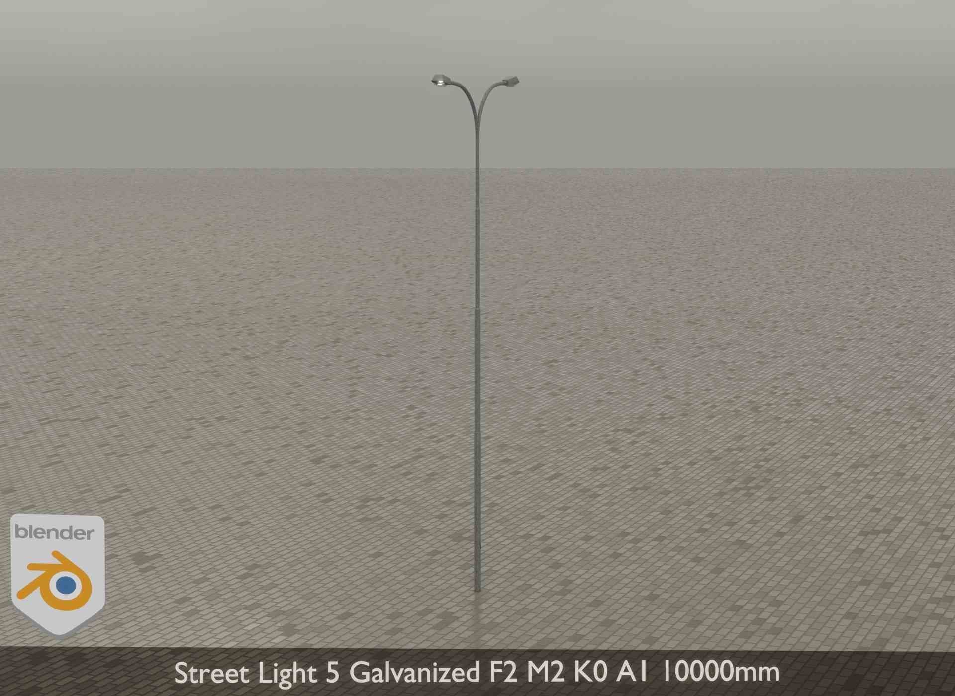 Street Light 5 Galvanized F2 M2 K0 A1 10000mm Low-poly 3D model_21