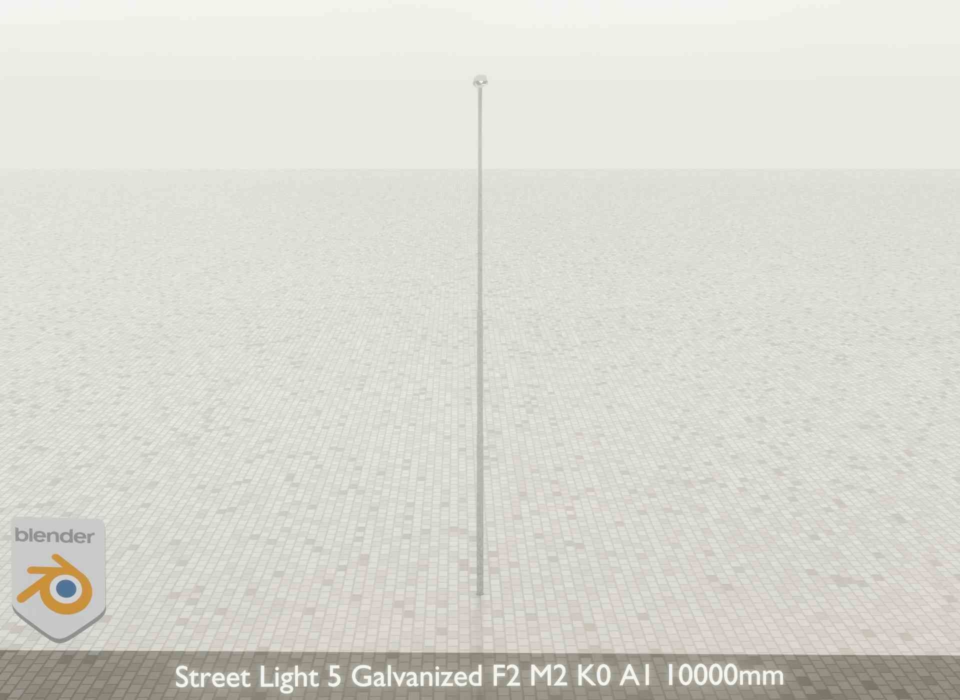 Street Light 5 Galvanized F2 M2 K0 A1 10000mm Low-poly 3D model_32