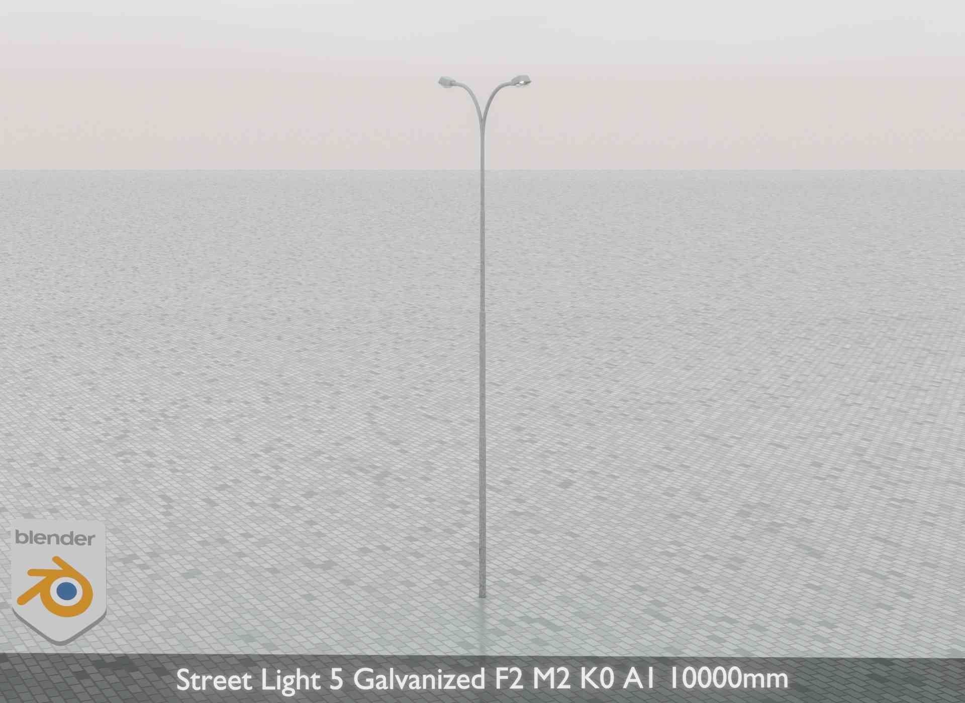 Street Light 5 Galvanized F2 M2 K0 A1 10000mm Low-poly 3D model_43