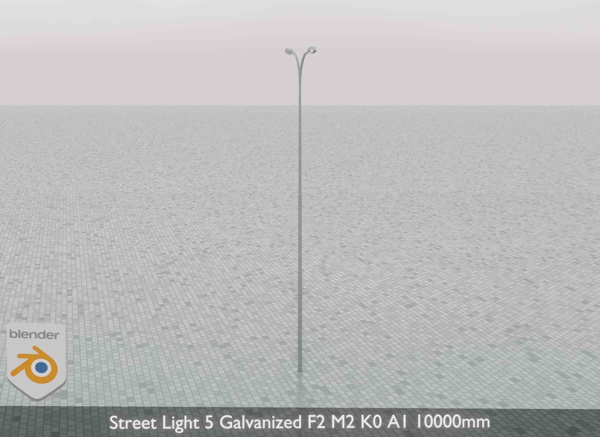 Street Light 5 Galvanized F2 M2 K0 A1 10000mm Low-poly 3D model_44
