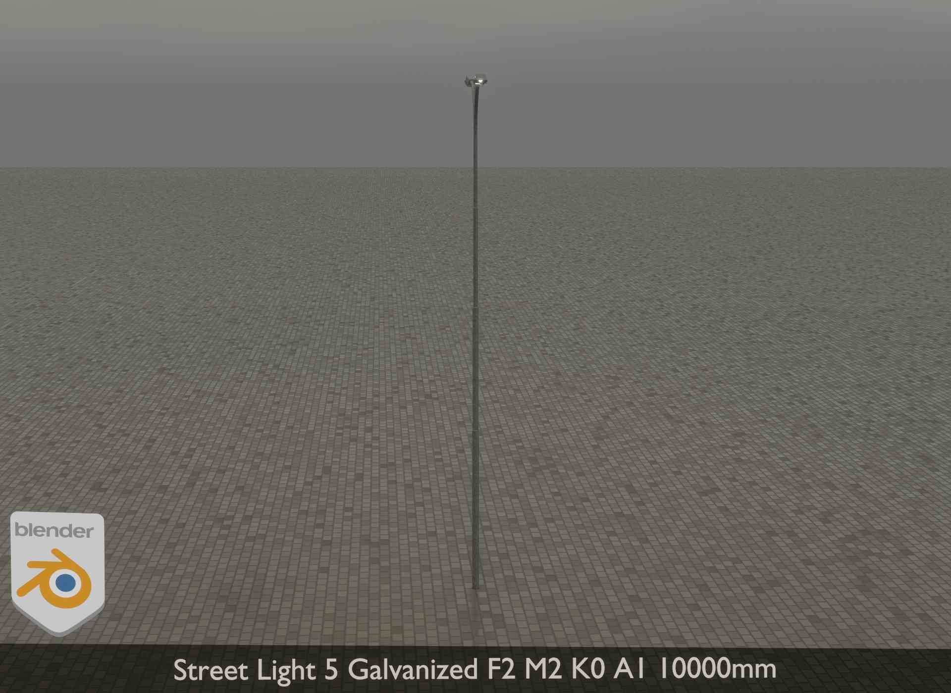 Street Light 5 Galvanized F2 M2 K0 A1 10000mm Low-poly 3D model_19
