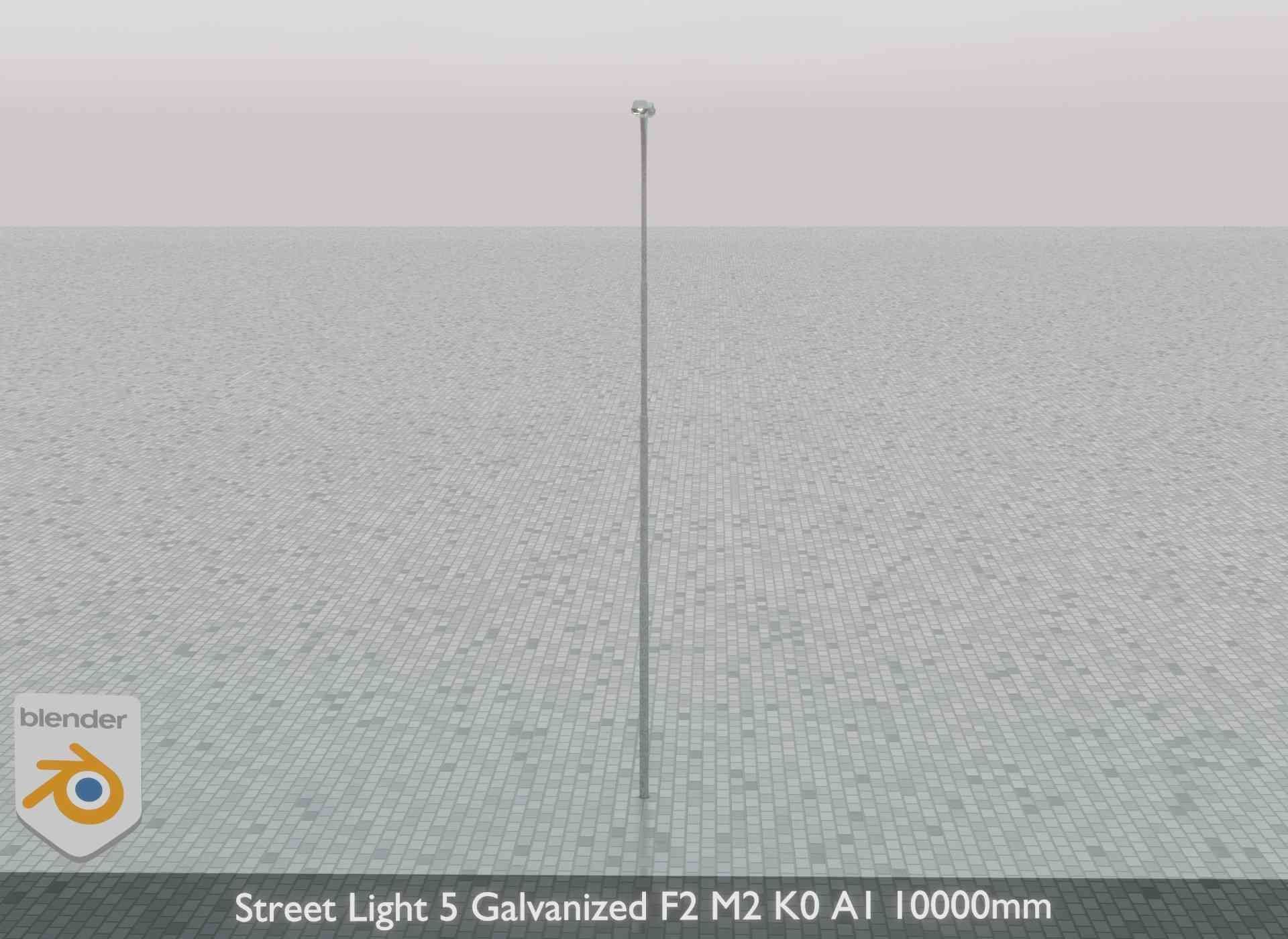 Street Light 5 Galvanized F2 M2 K0 A1 10000mm Low-poly 3D model_45