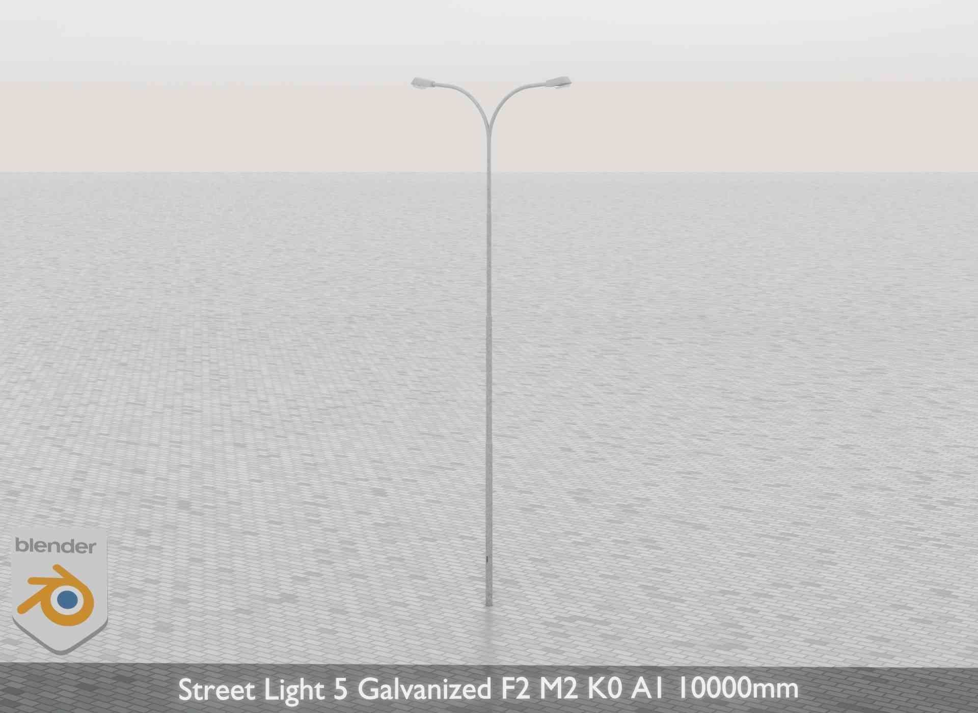 Street Light 5 Galvanized F2 M2 K0 A1 10000mm Low-poly 3D model_41