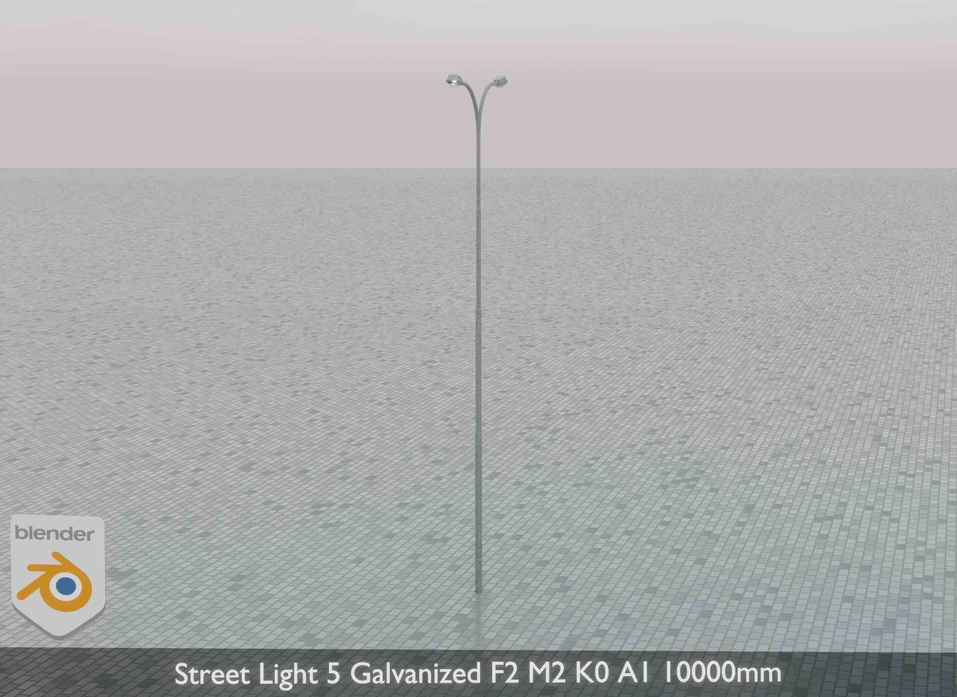 Street Light 5 Galvanized F2 M2 K0 A1 10000mm Low-poly 3D model_46