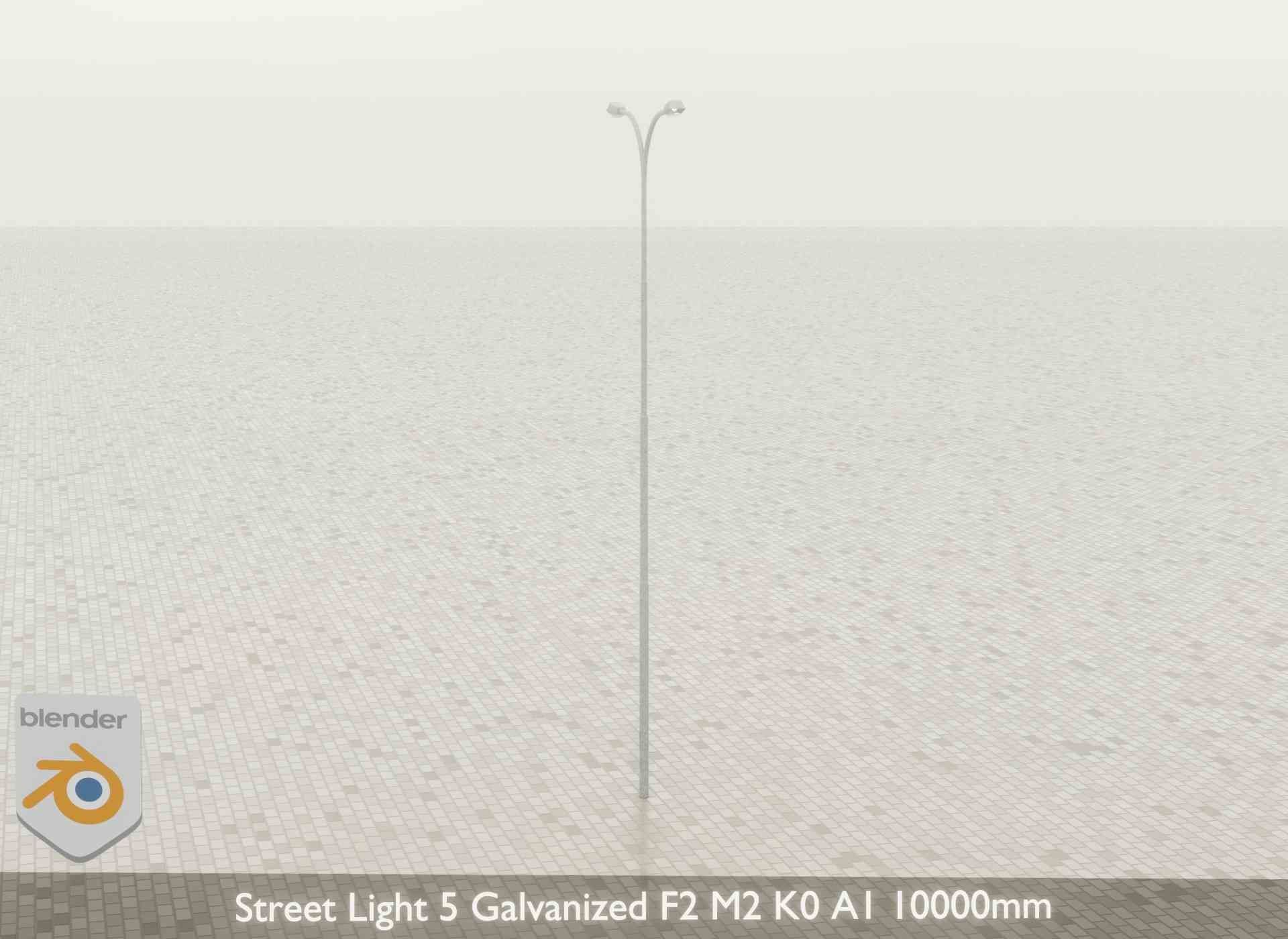 Street Light 5 Galvanized F2 M2 K0 A1 10000mm Low-poly 3D model_31