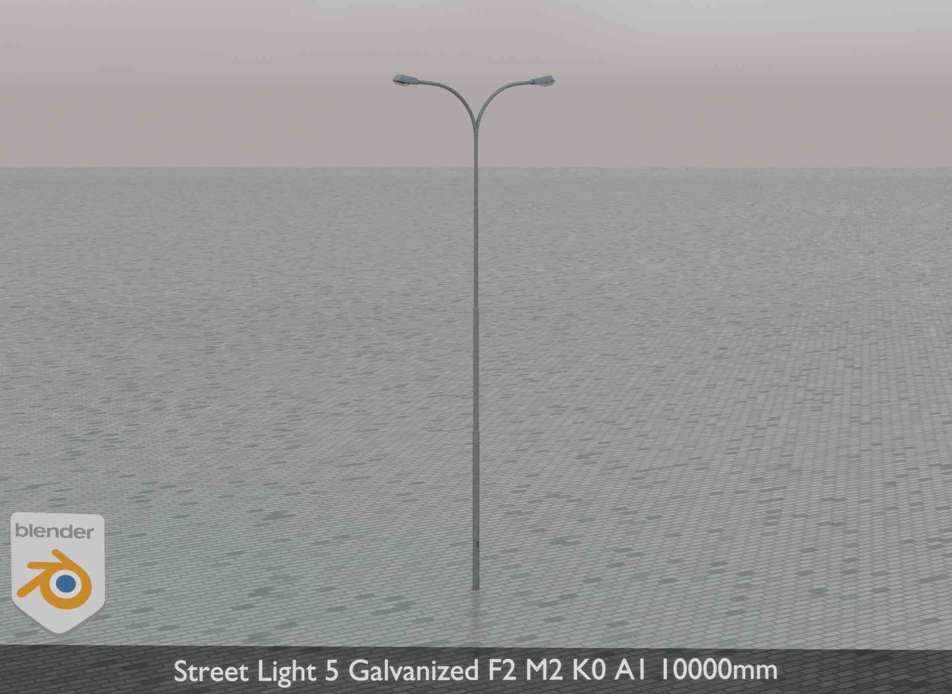 Street Light 5 Galvanized F2 M2 K0 A1 10000mm Low-poly 3D model_49