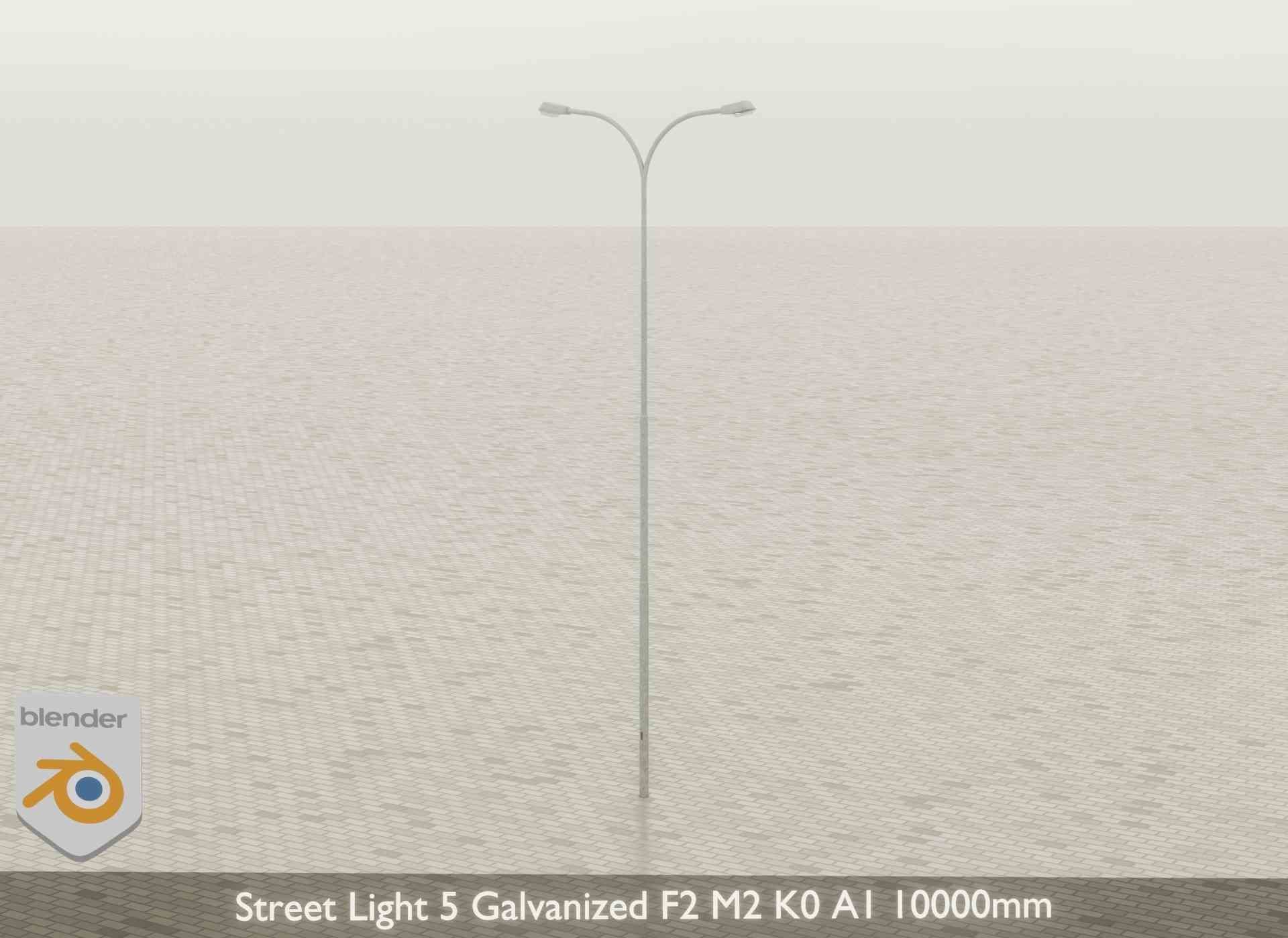 Street Light 5 Galvanized F2 M2 K0 A1 10000mm Low-poly 3D model_28