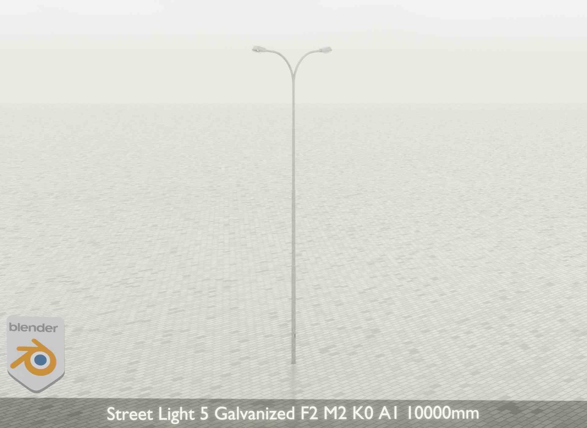Street Light 5 Galvanized F2 M2 K0 A1 10000mm Low-poly 3D model_35