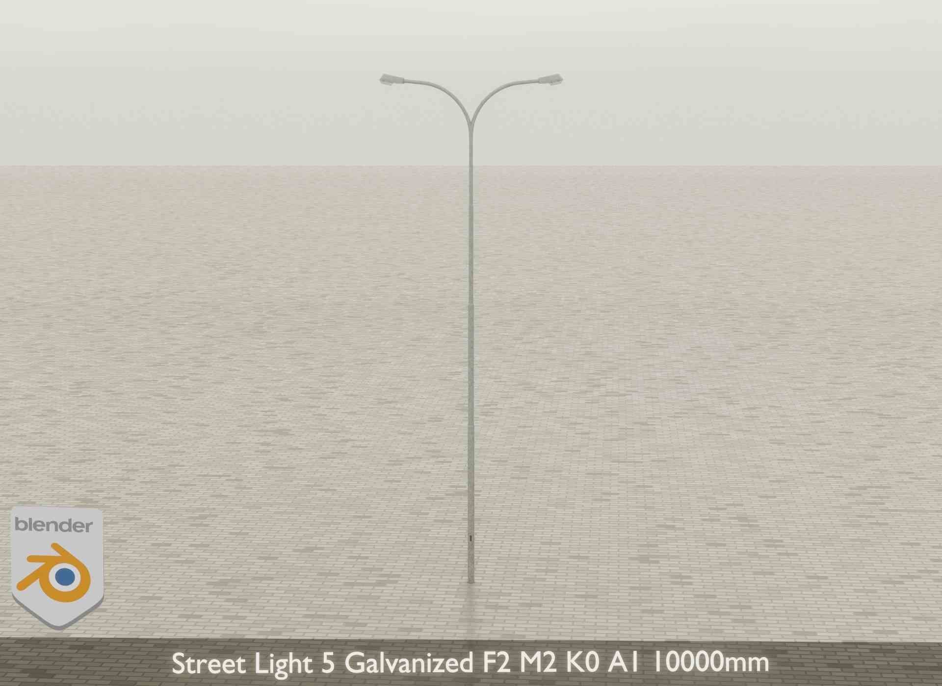 Street Light 5 Galvanized F2 M2 K0 A1 10000mm Low-poly 3D model_26