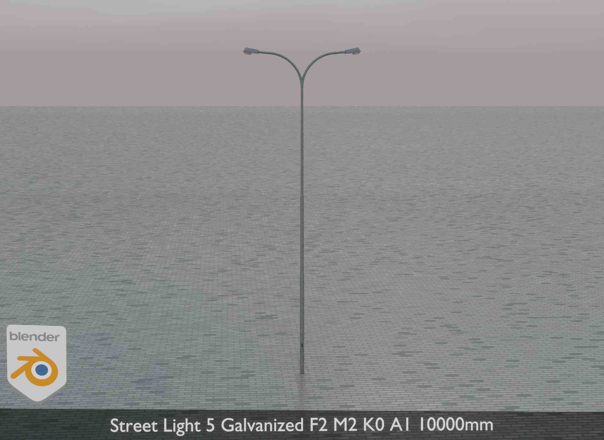 Street Light 5 Galvanized F2 M2 K0 A1 10000mm Low-poly 3D model_51