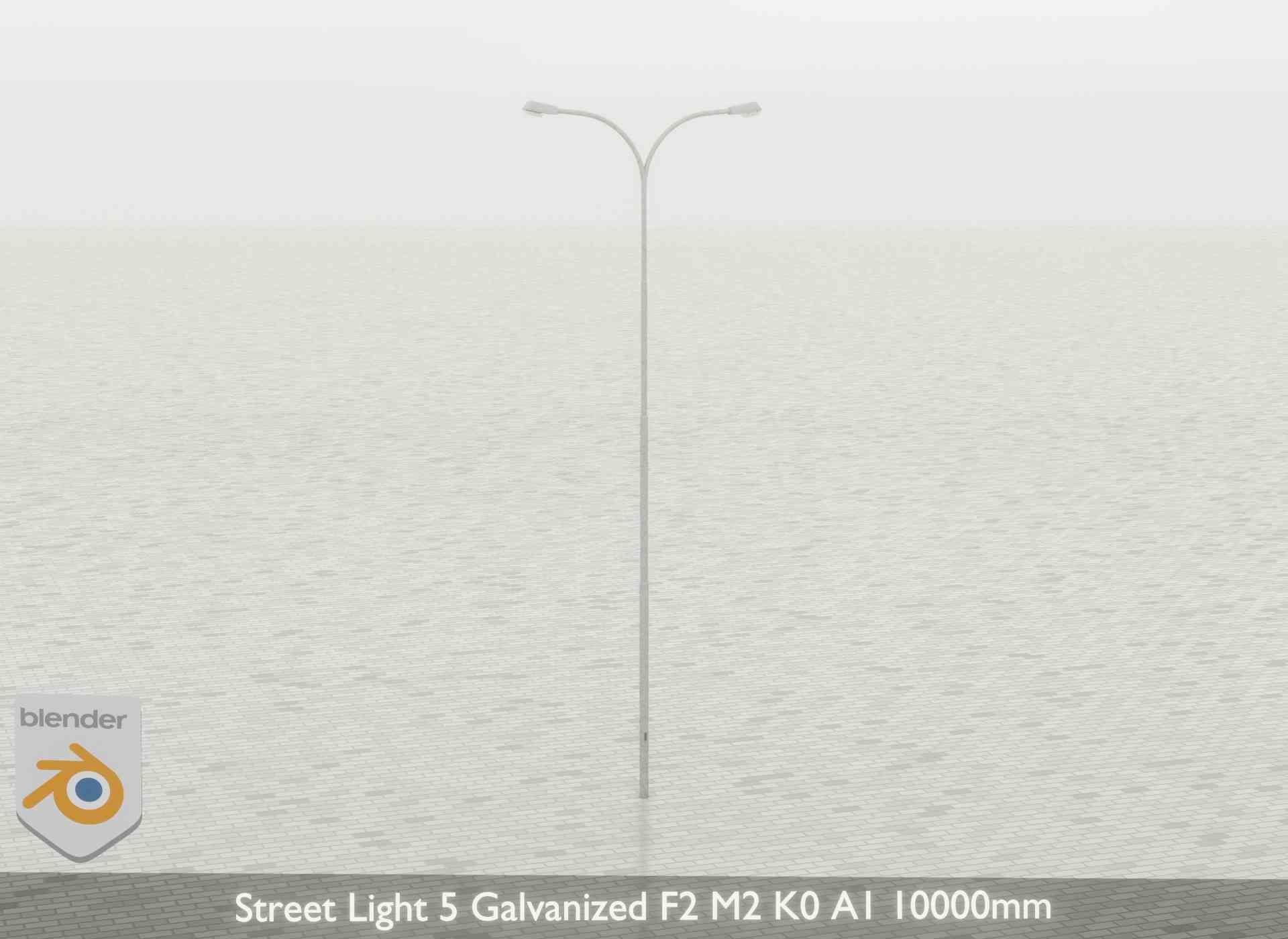 Street Light 5 Galvanized F2 M2 K0 A1 10000mm Low-poly 3D model_37