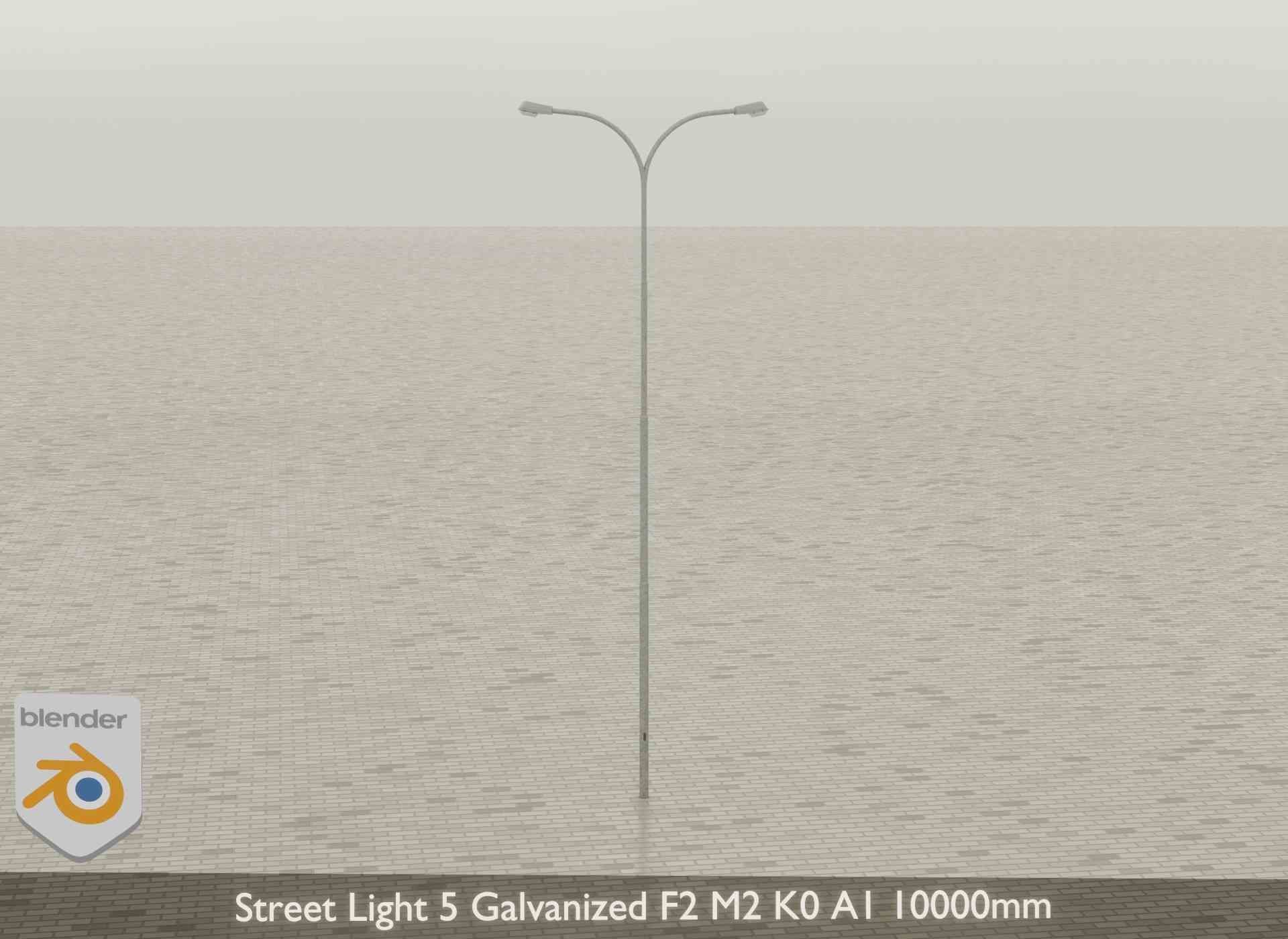 Street Light 5 Galvanized F2 M2 K0 A1 10000mm Low-poly 3D model_25