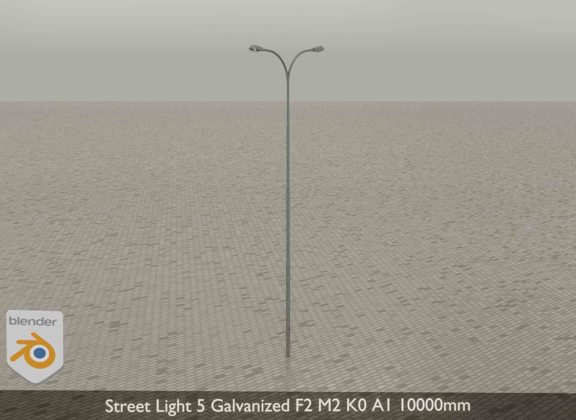 Street Light 5 Galvanized F2 M2 K0 A1 10000mm Low-poly 3D model_22