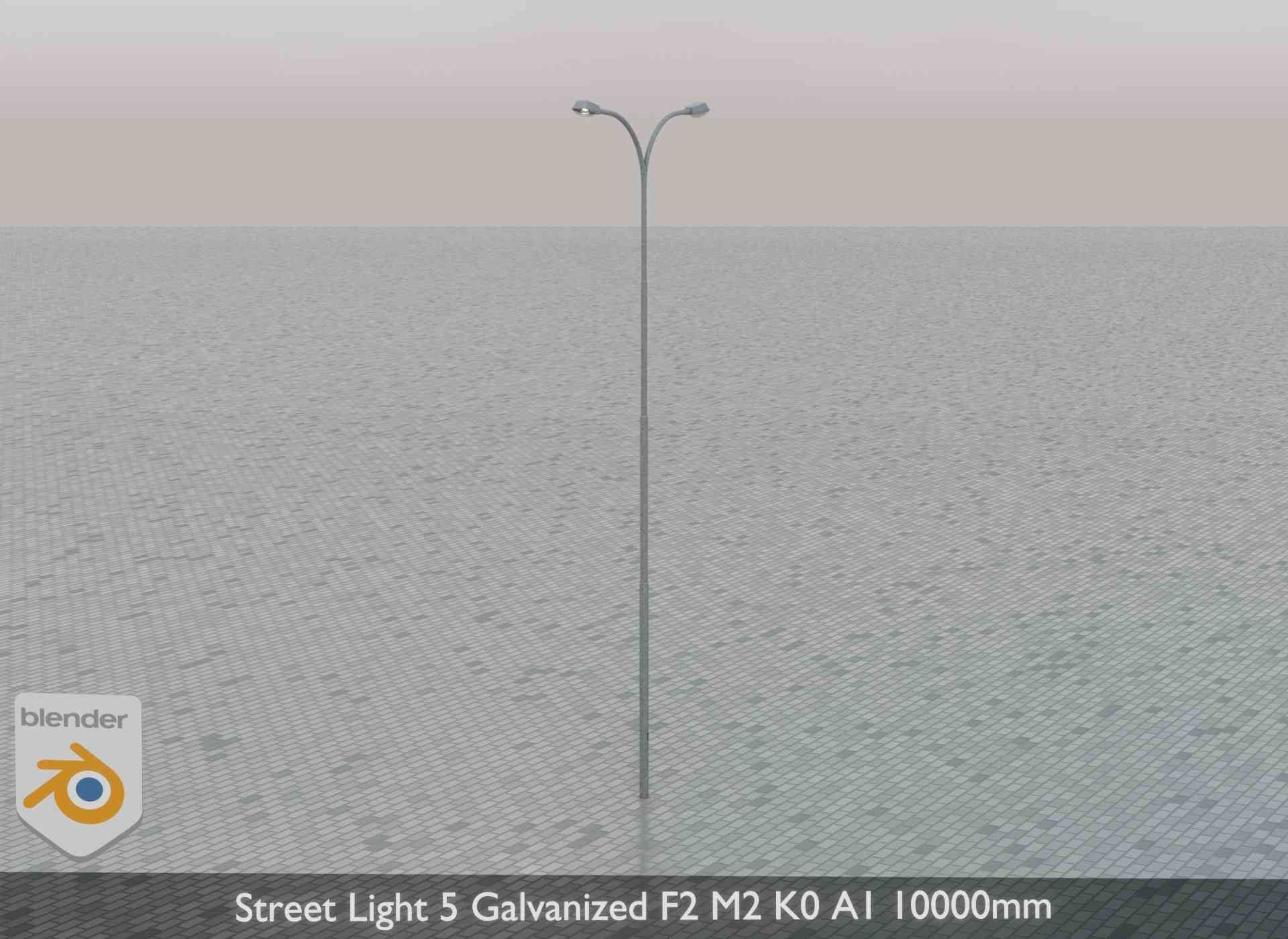 Street Light 5 Galvanized F2 M2 K0 A1 10000mm Low-poly 3D model_47