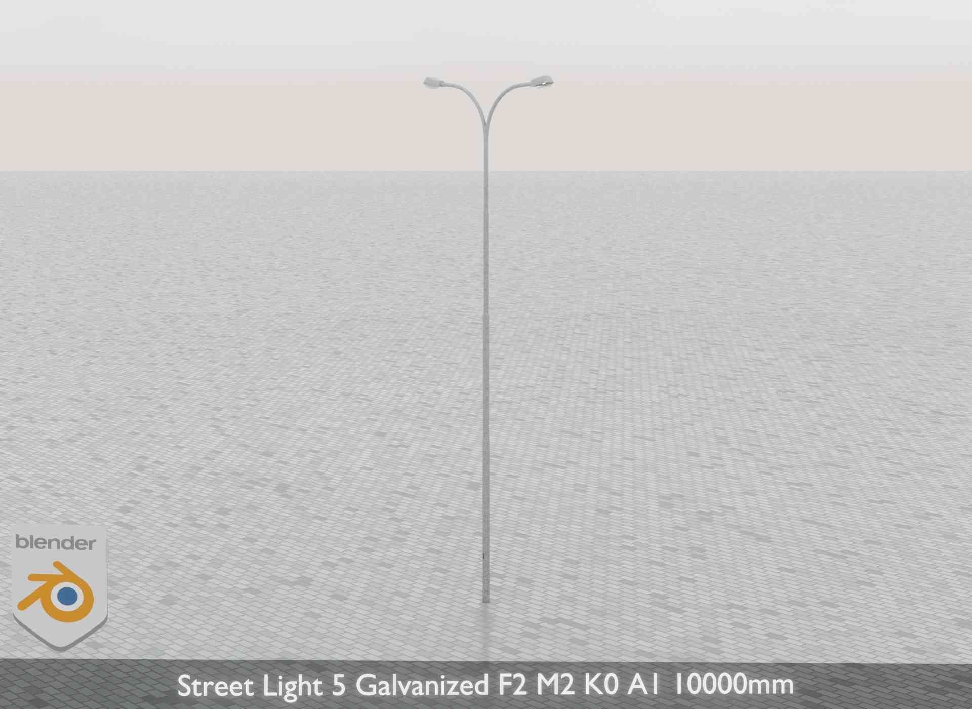 Street Light 5 Galvanized F2 M2 K0 A1 10000mm Low-poly 3D model_42
