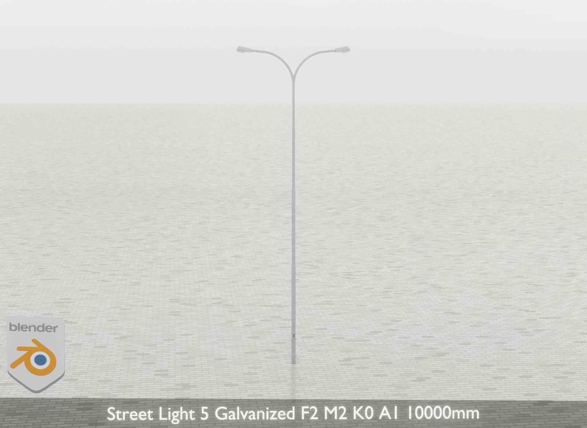 Street Light 5 Galvanized F2 M2 K0 A1 10000mm Low-poly 3D model_38