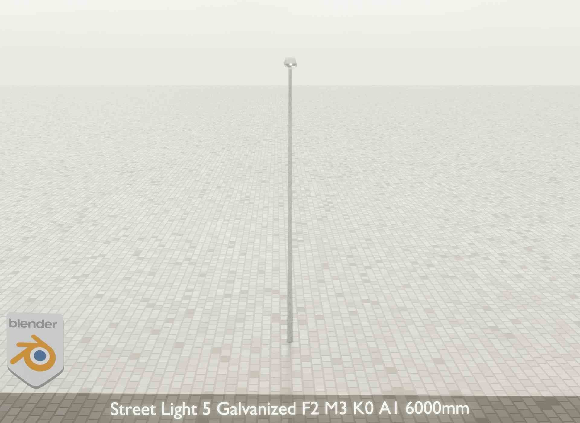 Street Light 5 Galvanized F2 M3 K0 A1 6000mm Low-poly 3D model_33