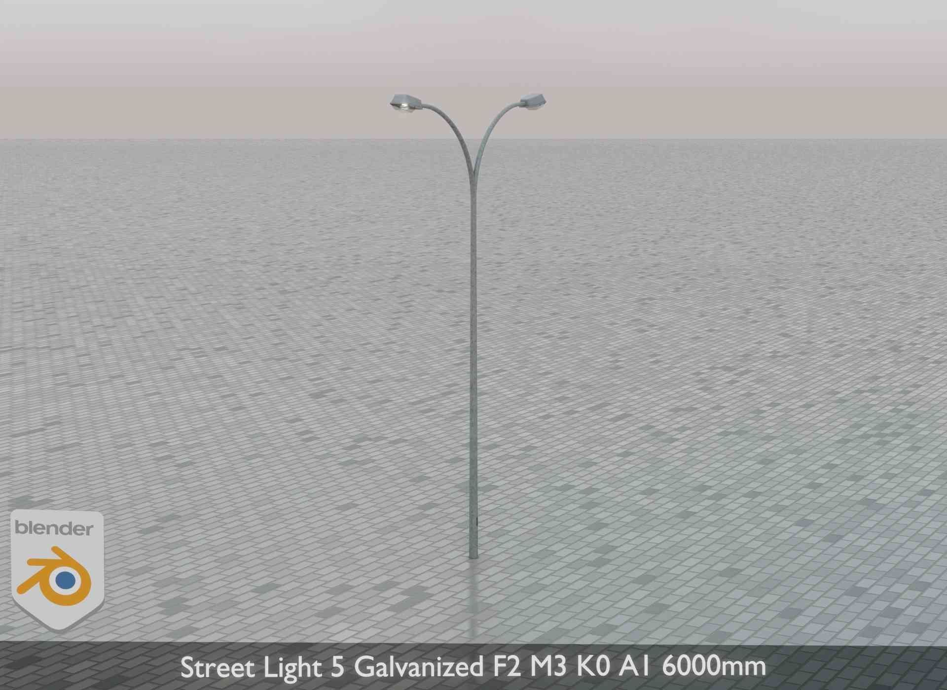 Street Light 5 Galvanized F2 M3 K0 A1 6000mm Low-poly 3D model_48