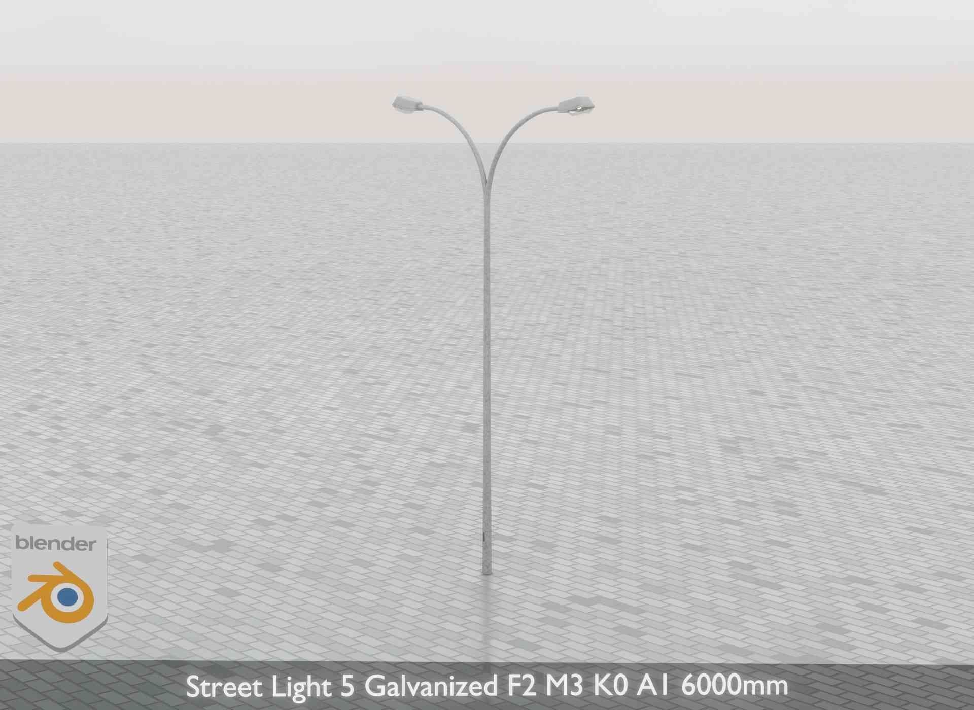 Street Light 5 Galvanized F2 M3 K0 A1 6000mm Low-poly 3D model_43