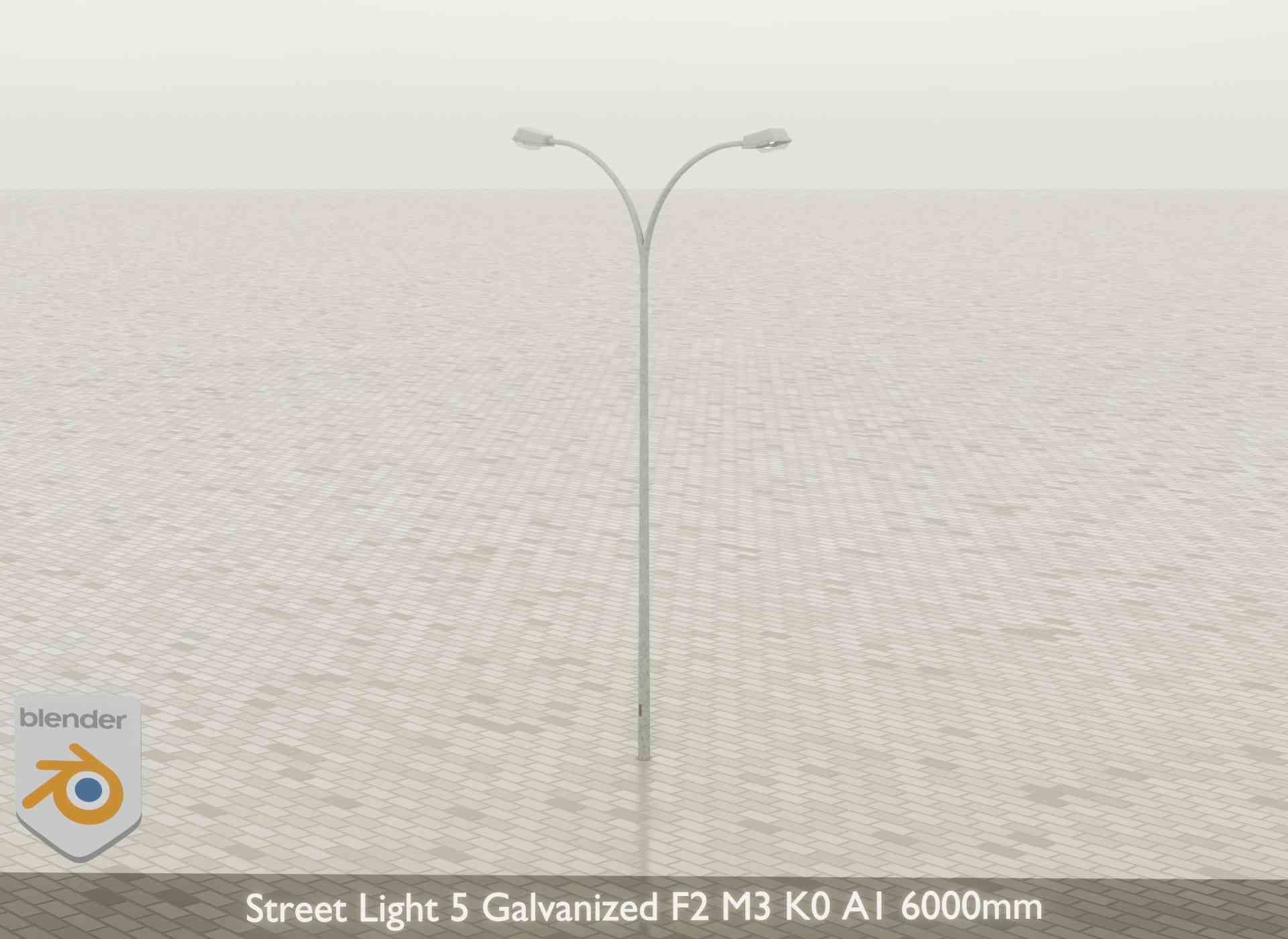 Street Light 5 Galvanized F2 M3 K0 A1 6000mm Low-poly 3D model_30
